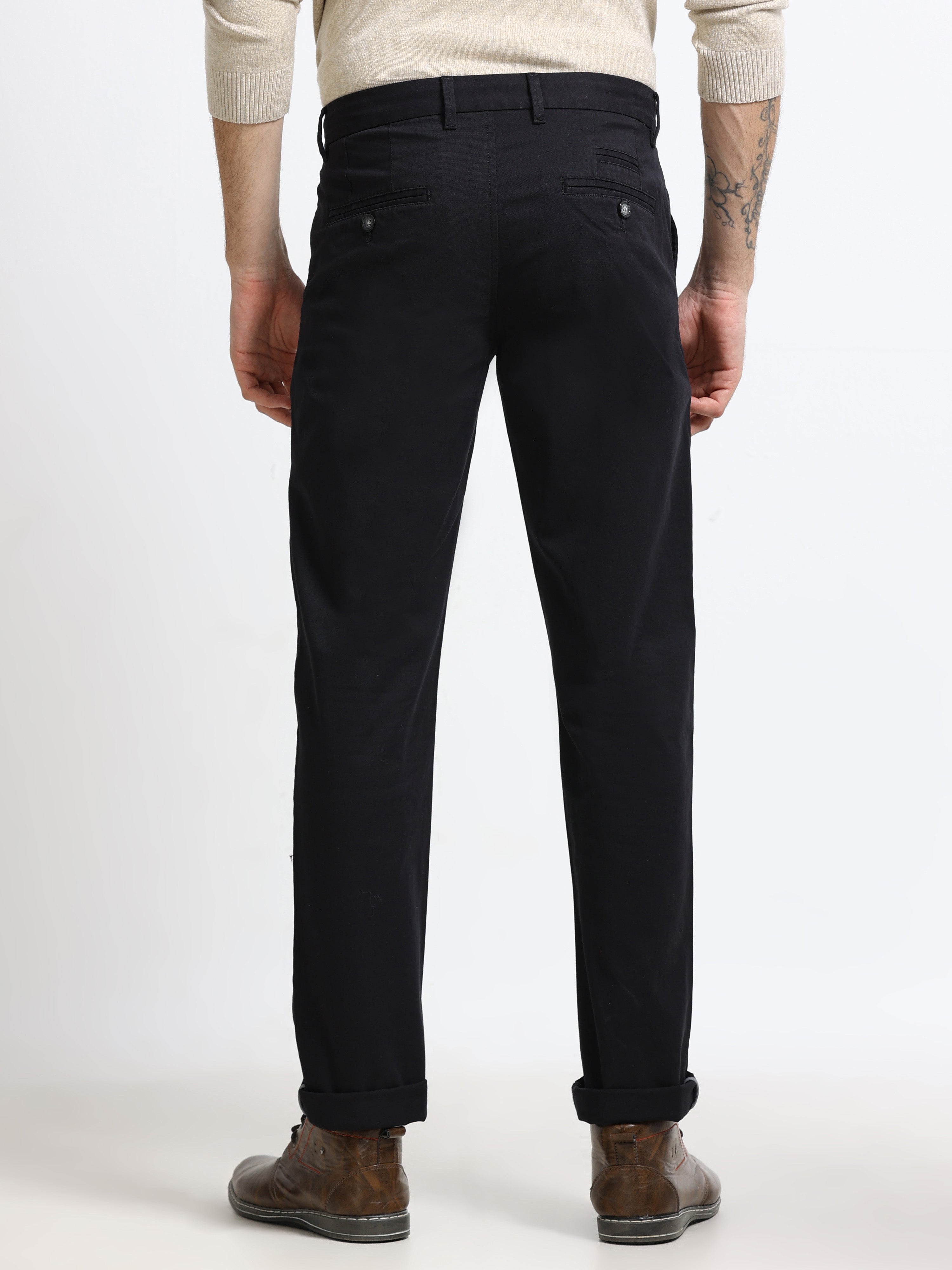BLACK GAP TWILL STRETCH TROUSERS