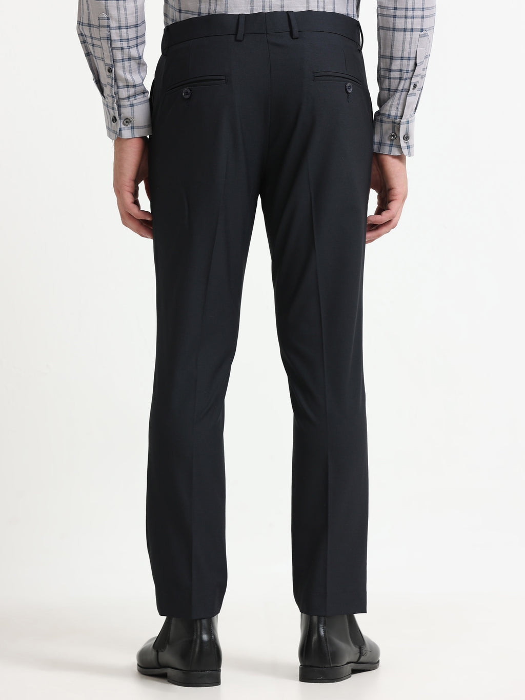 DARK BLUE 4 WAY STRETCH VISCOSE BLEND FORMAL PANT