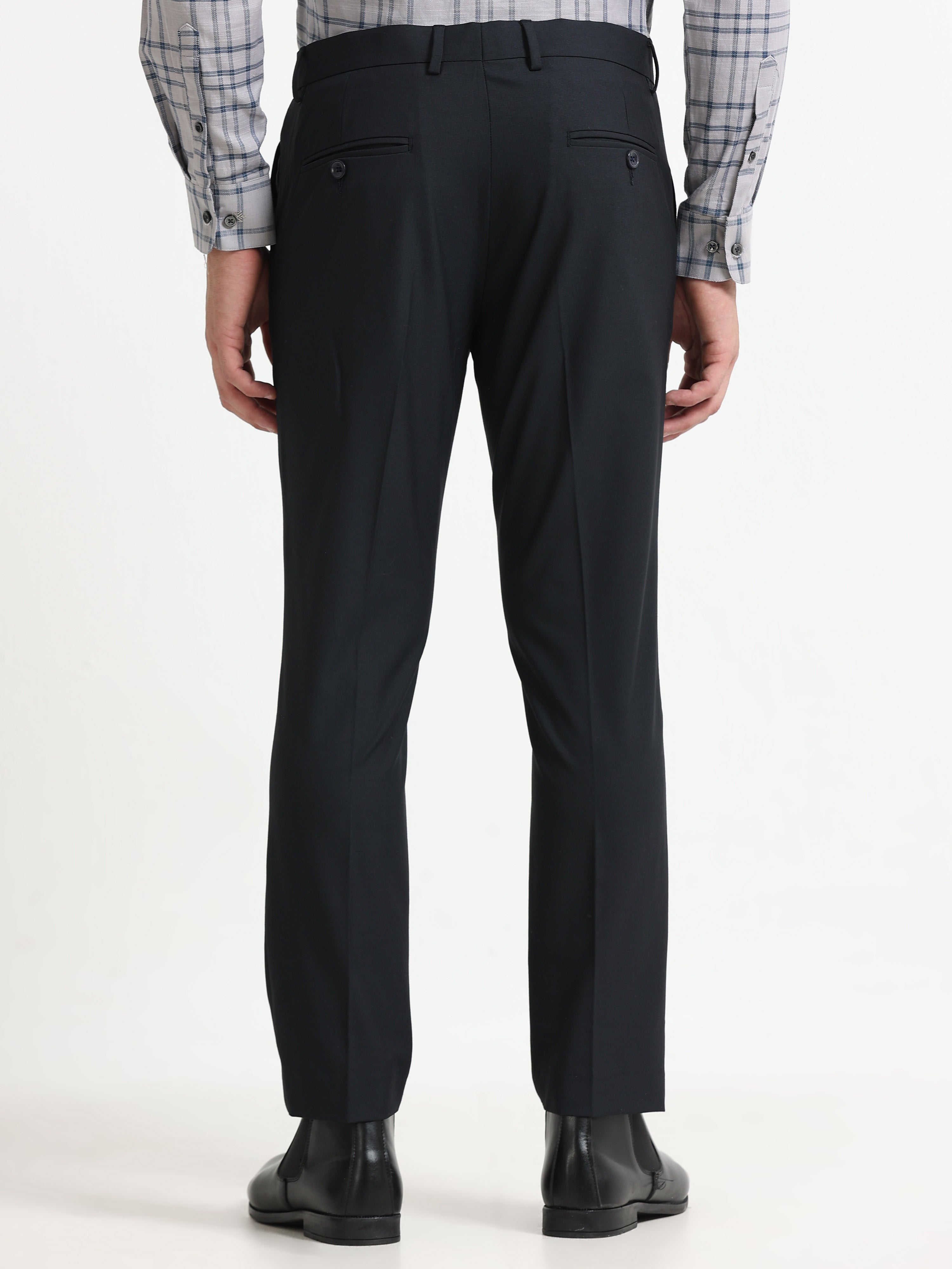 DARK BLUE 4 WAY STRETCH VISCOSE BLEND FORMAL PANT