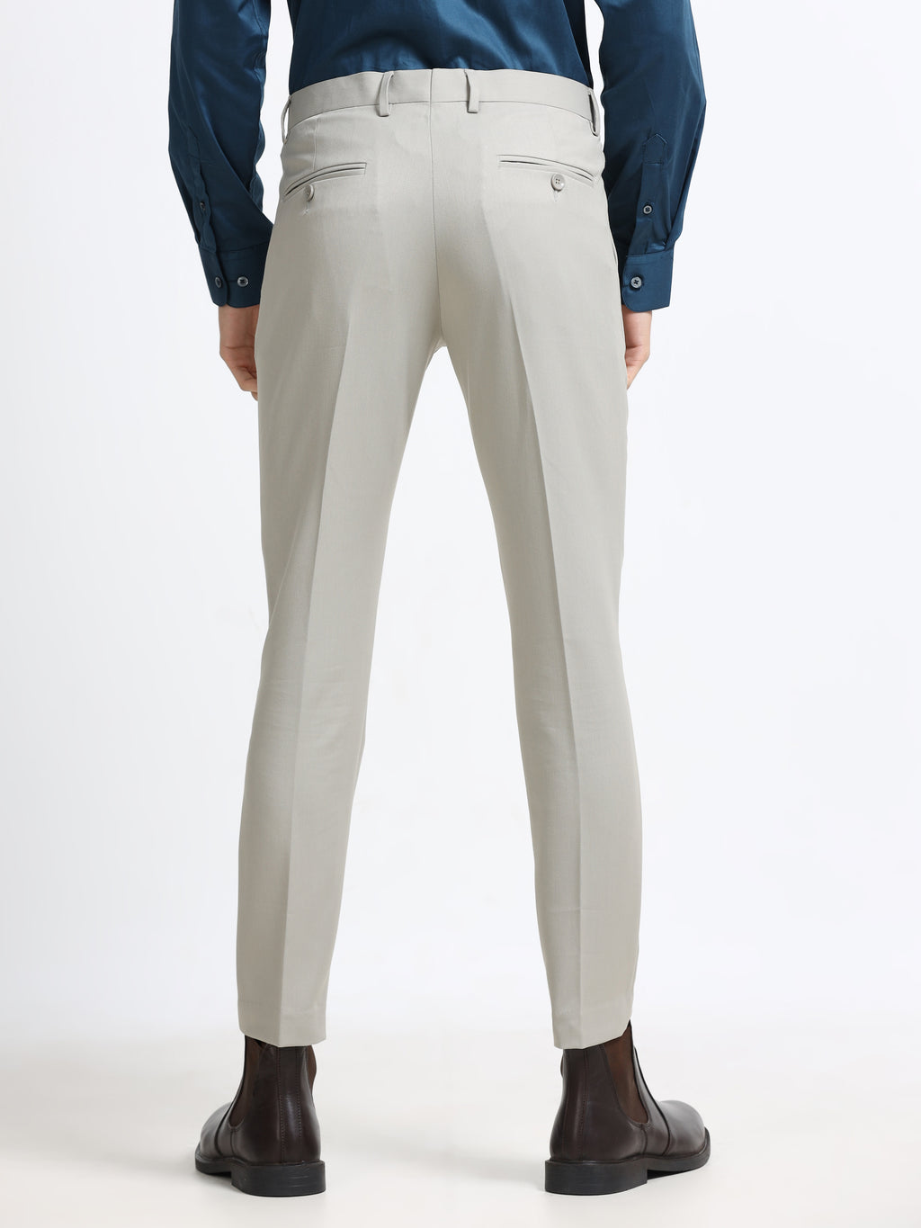 SMOKE GREY 4 WAY STRETCH VISCOSE BLEND FORMAL PANT