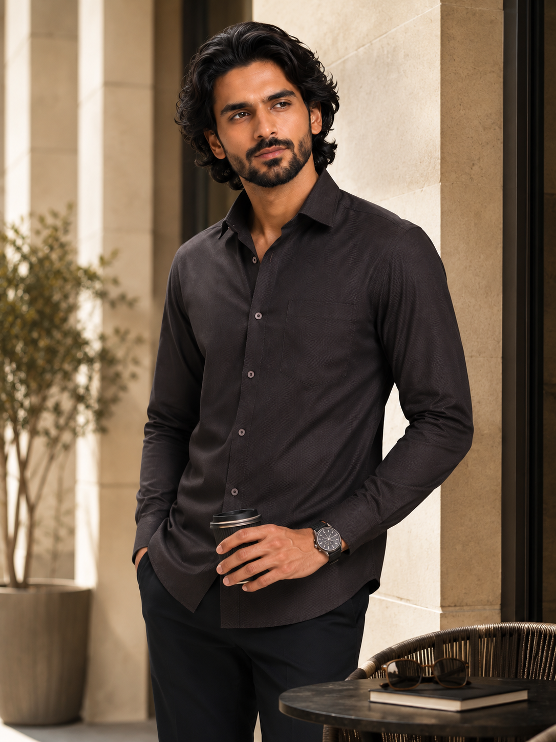 Espresso Prism Jacquard Shirt
