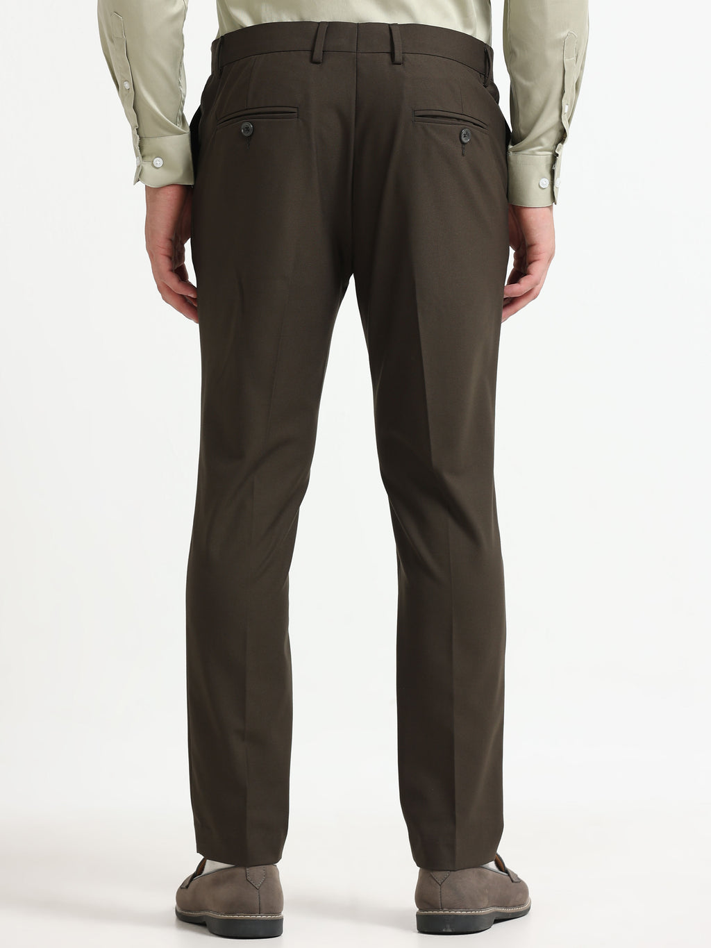 COFFEE BROWN 4 WAY STRETCH VISCOSE BLEND FORMAL PANT