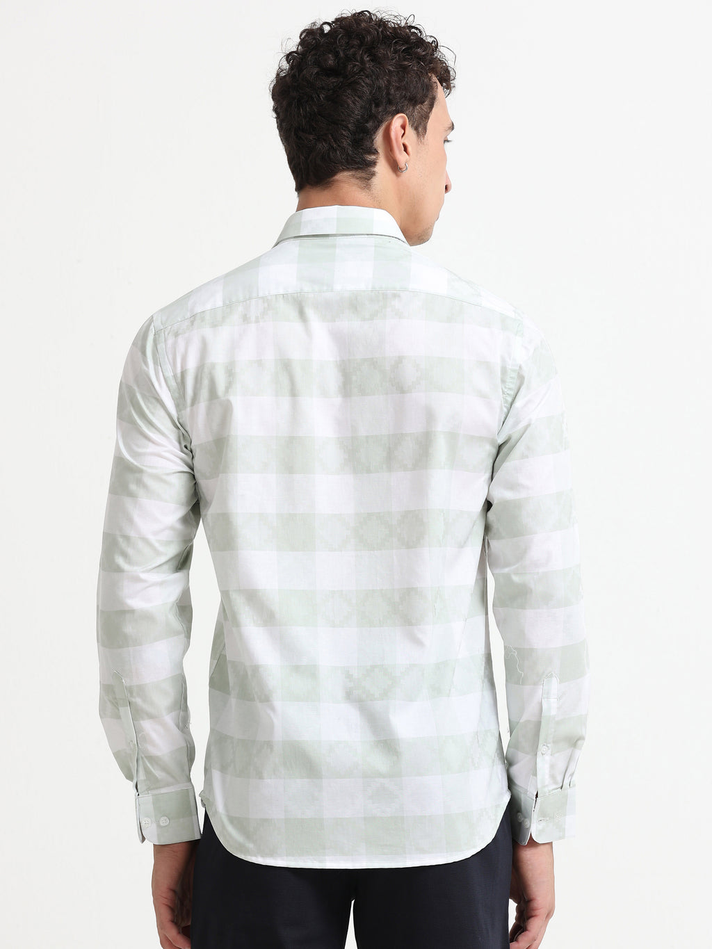 Pistachio Check Artisan Jacquard Shirt