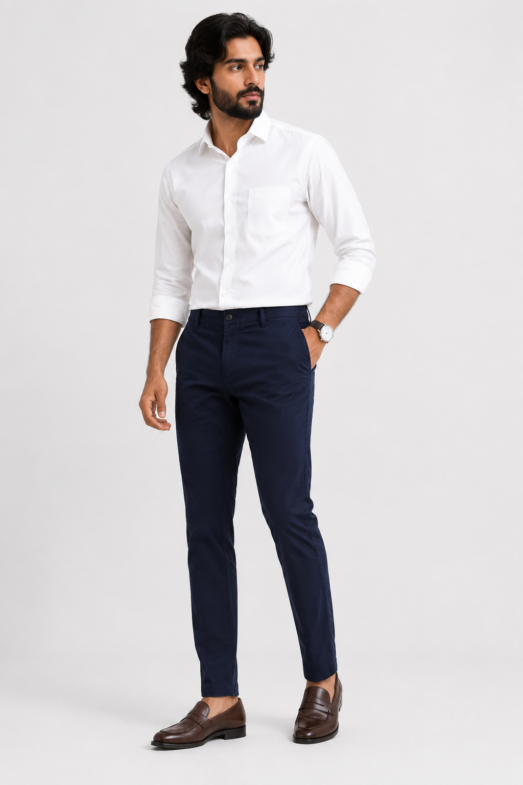 Dark Blue Cotton Trousers