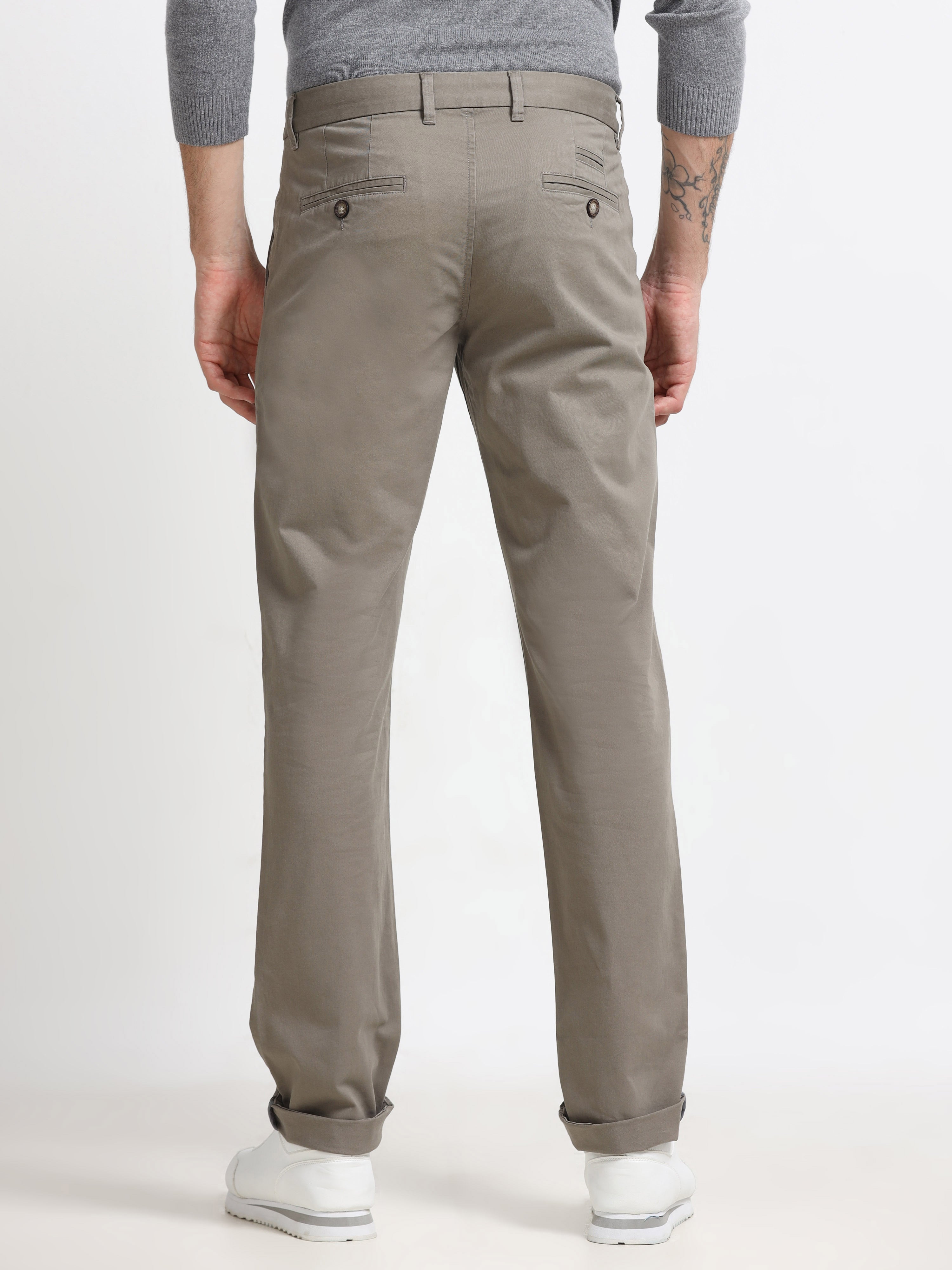 LIGHT KHAKI GAP TWILL STRETCH TROUSERS