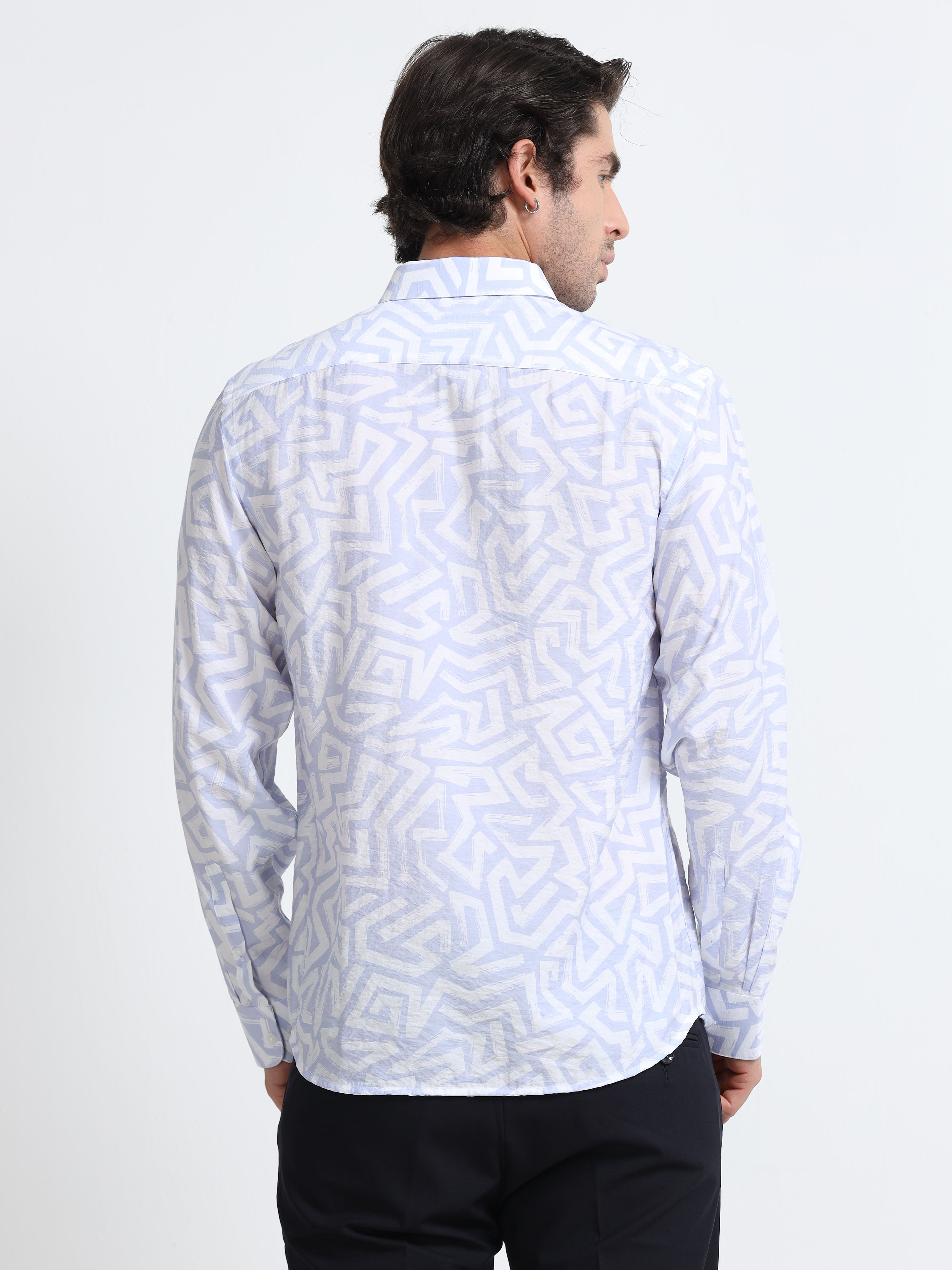 Lavender Mist Abstract Meridian Printed Shirt