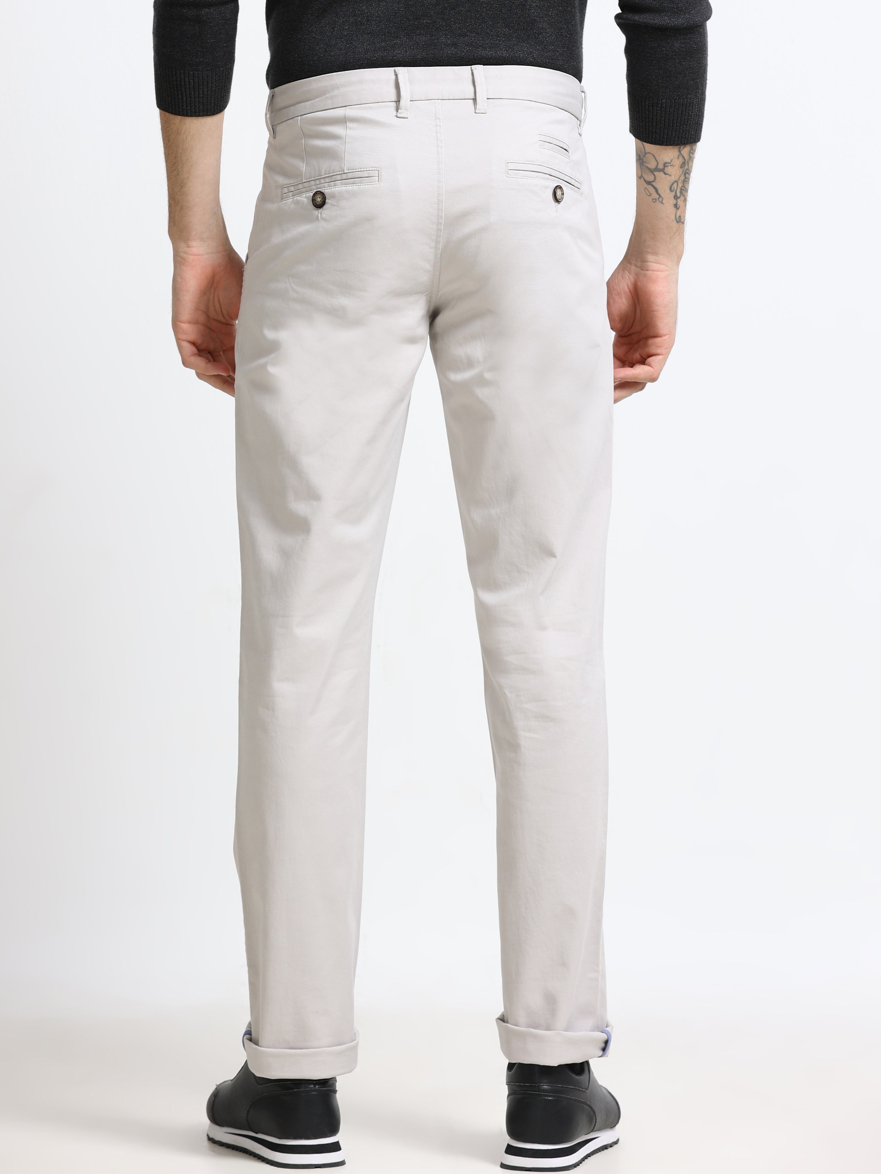 WHITE GAP TWILL STRETCH TROUSERS