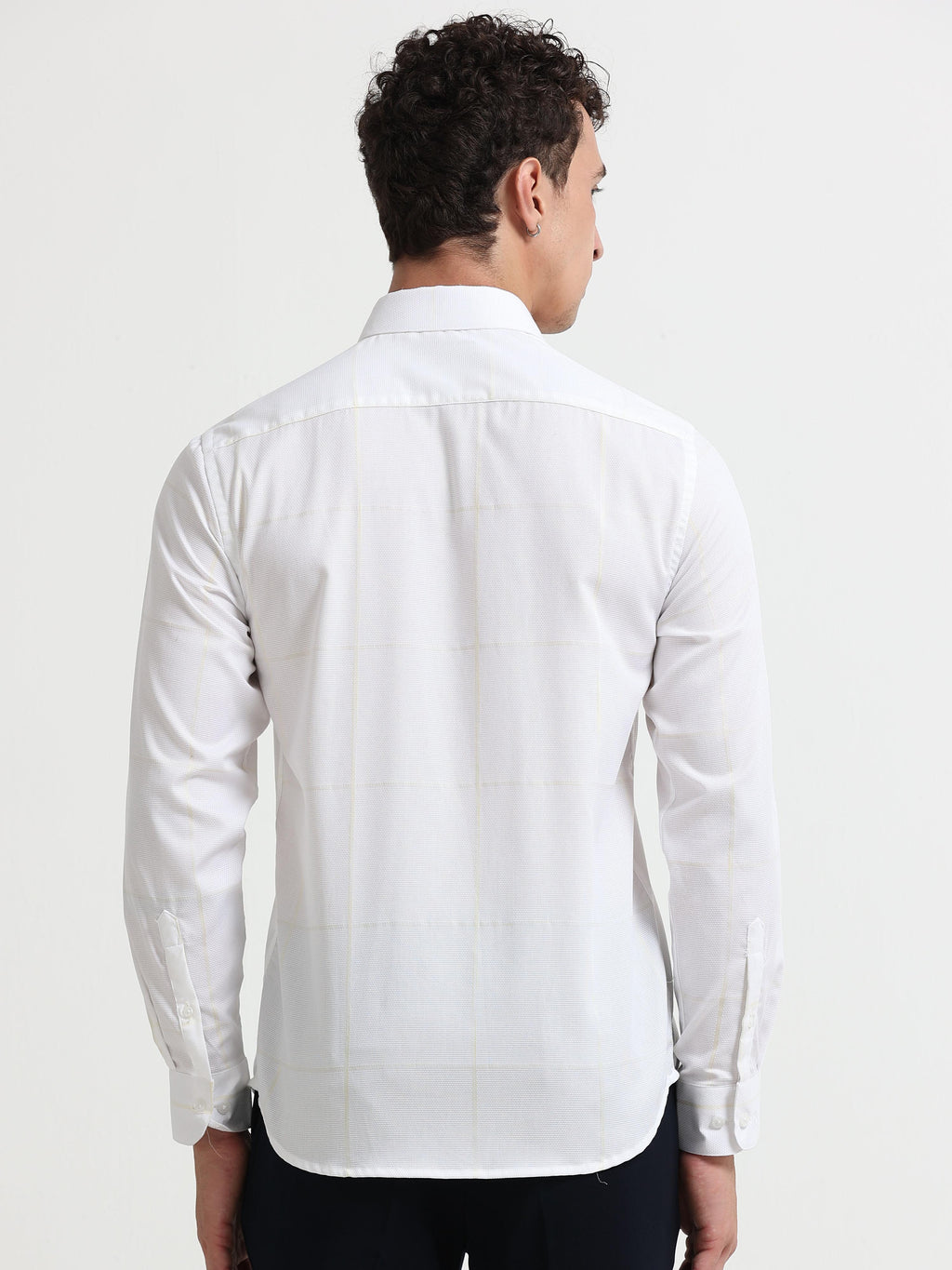 Ivory Honeycomb Structured Shirt