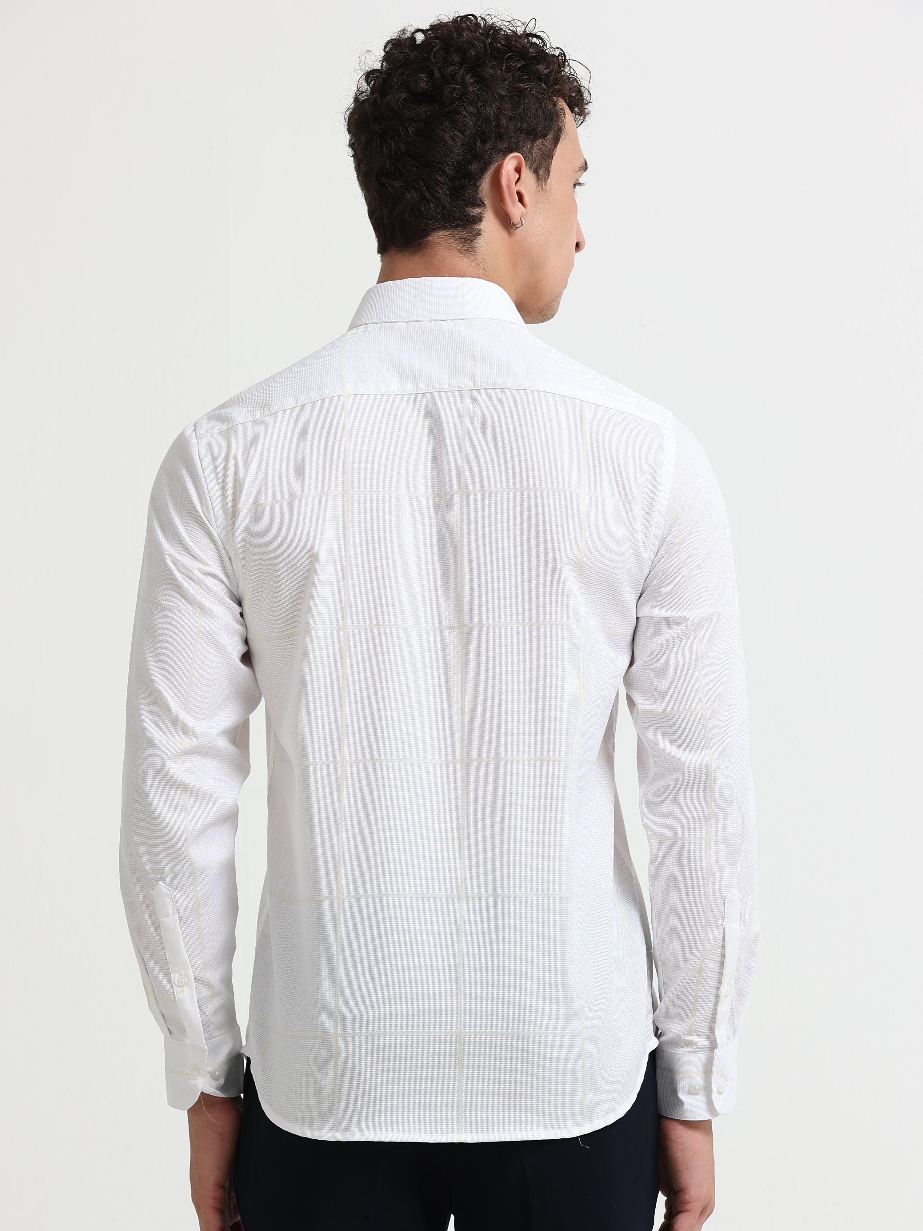 Ivory Honeycomb Structured Shirt