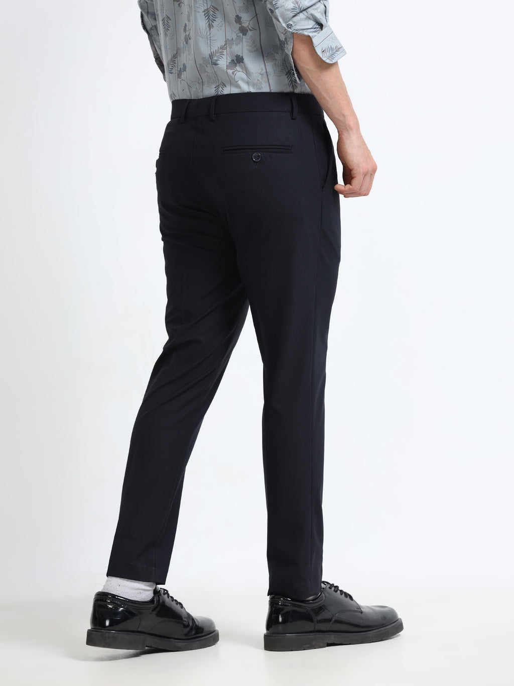 INK BLUE 4 WAY STRETCH VISCOSE BLEND FORMAL PANT