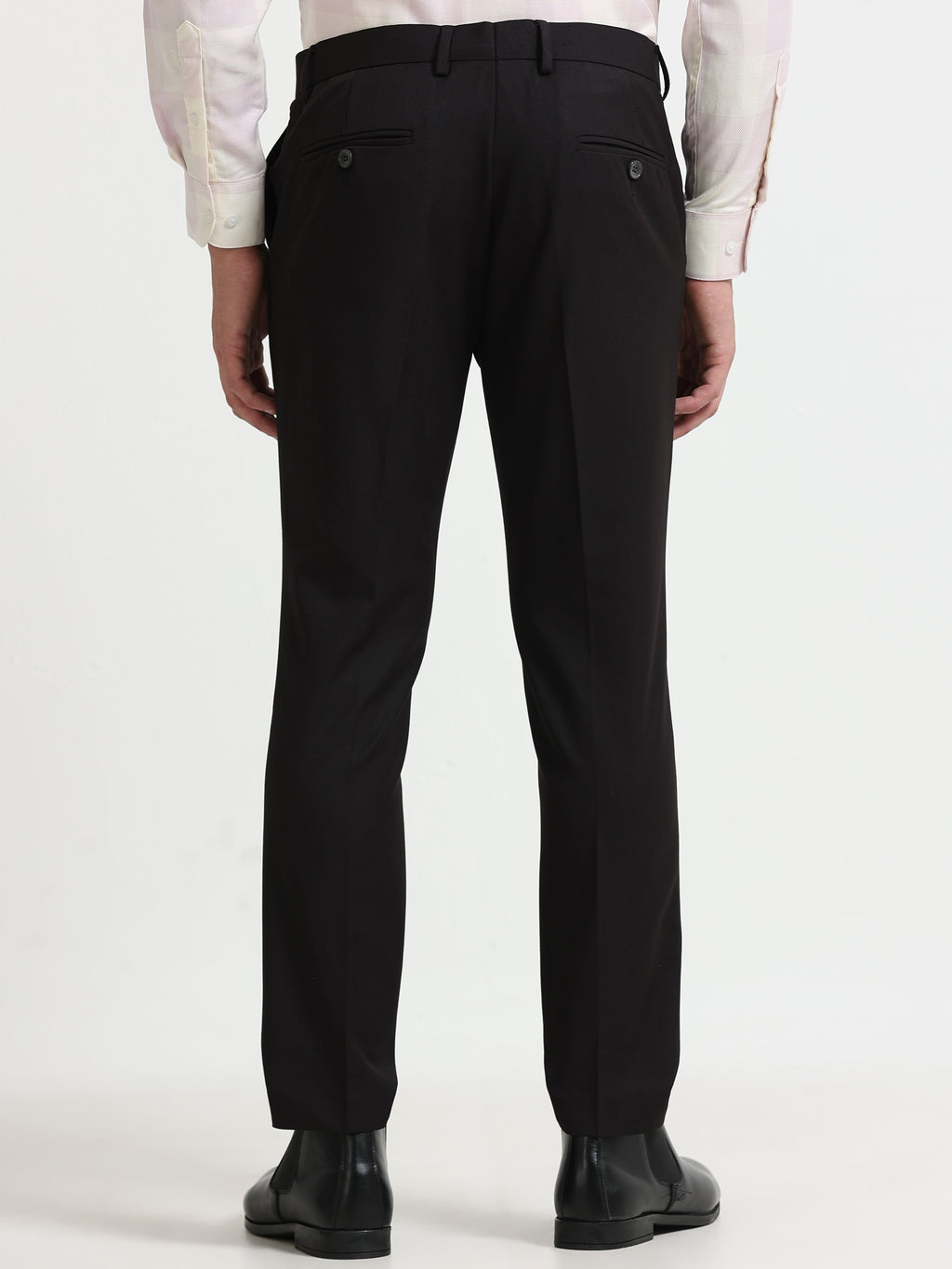 BLACK 4 WAY STRETCH VISCOSE BLEND FORMAL PANT