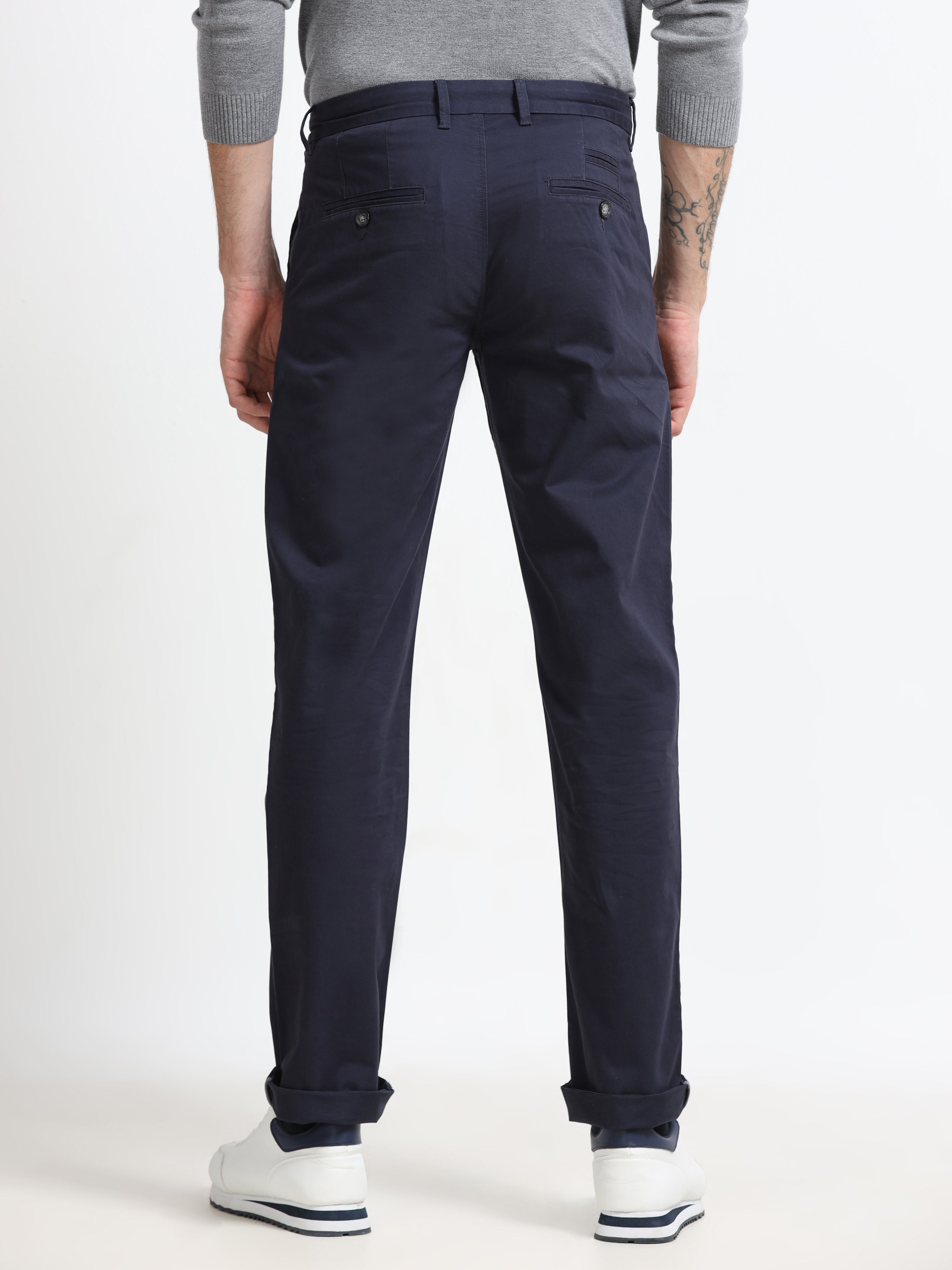 DARK BLUE CONVERSE COTTON LYCRA STRECTH TROUSERS