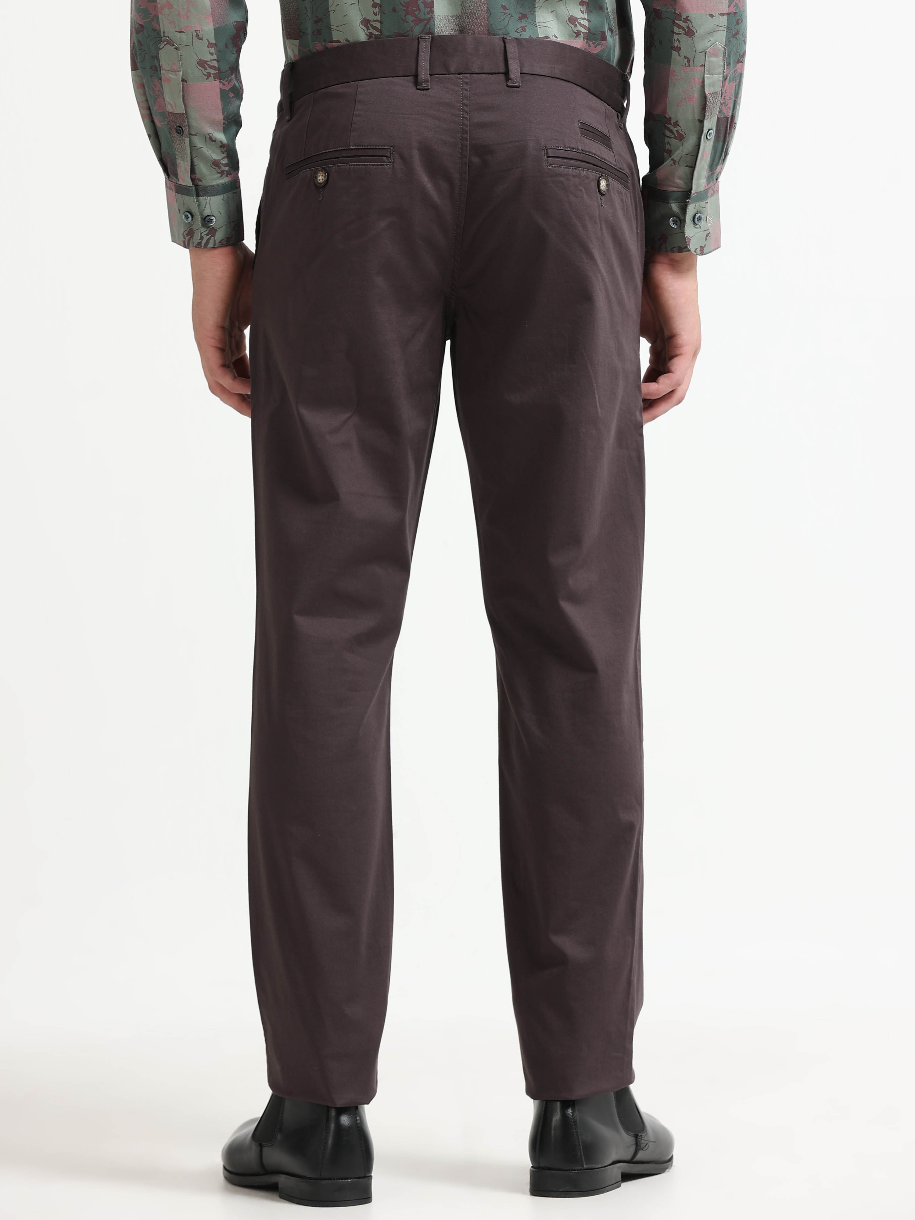 DARK BROWN GIZZA COTTON TROUSER