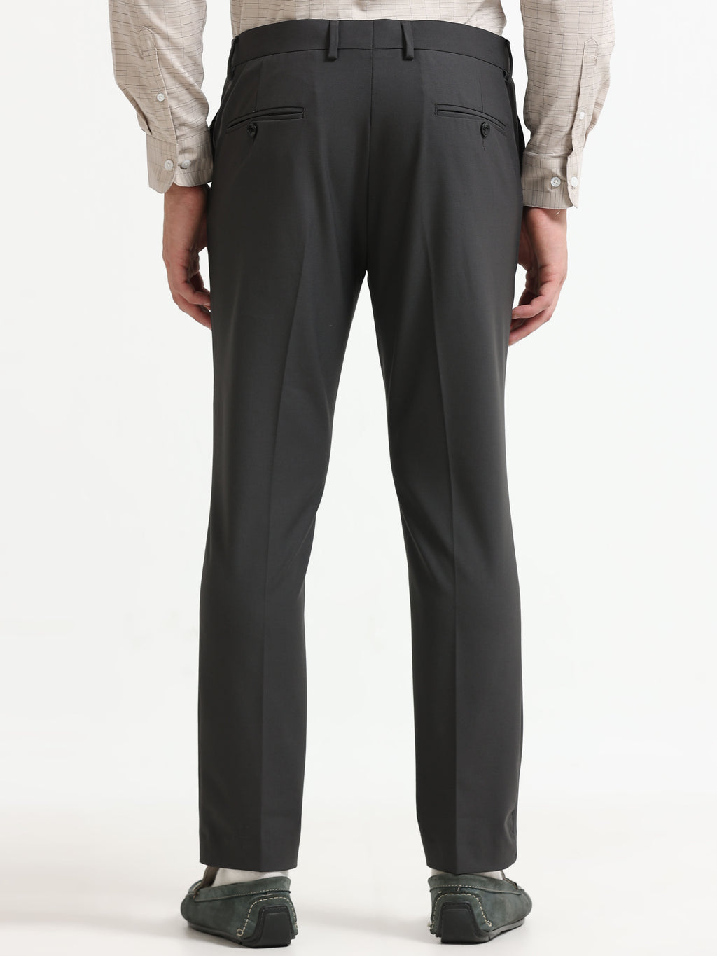 CHARCOAL 4 WAY STRETCH VISCOSE BLEND FORMAL PANT