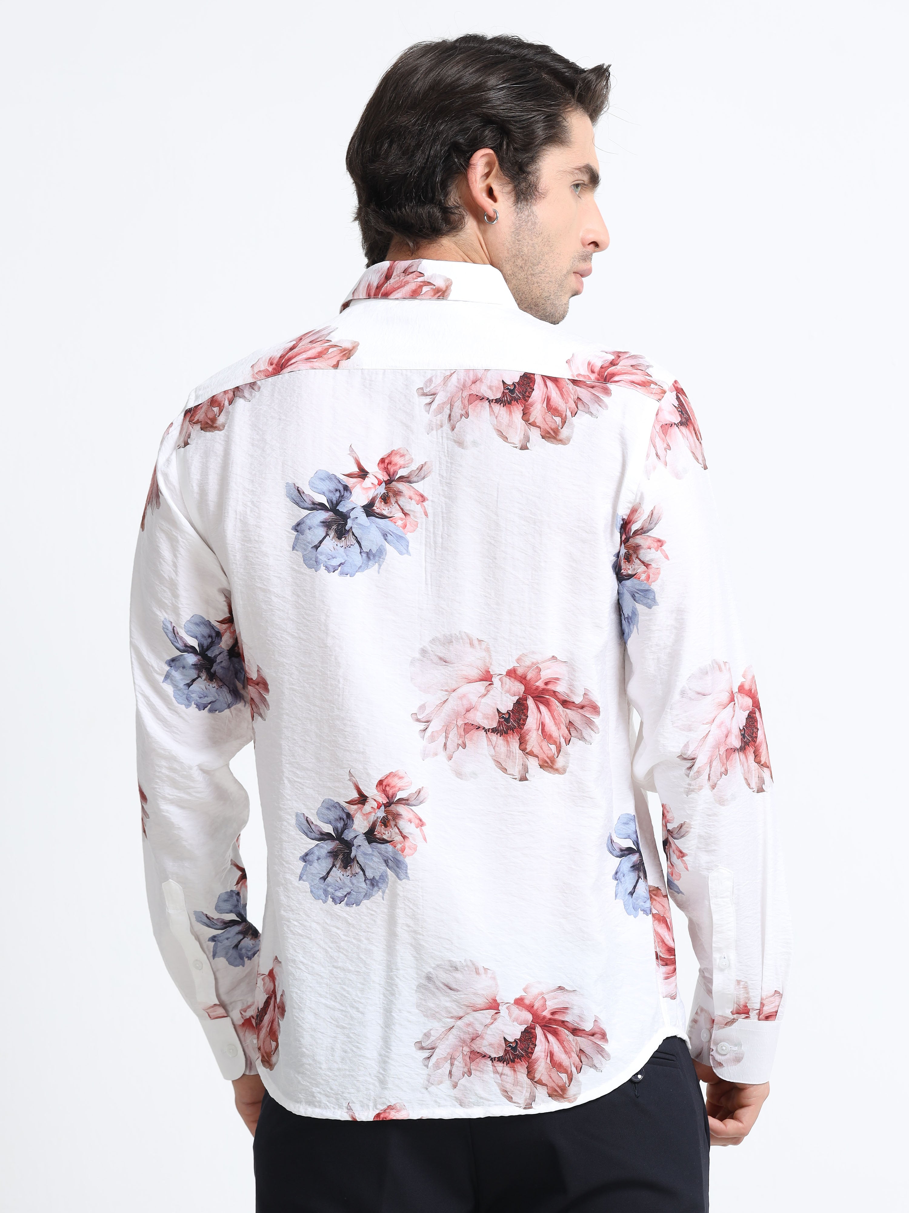 Ethereal Flora Cotton Crinkle Printed Shirt