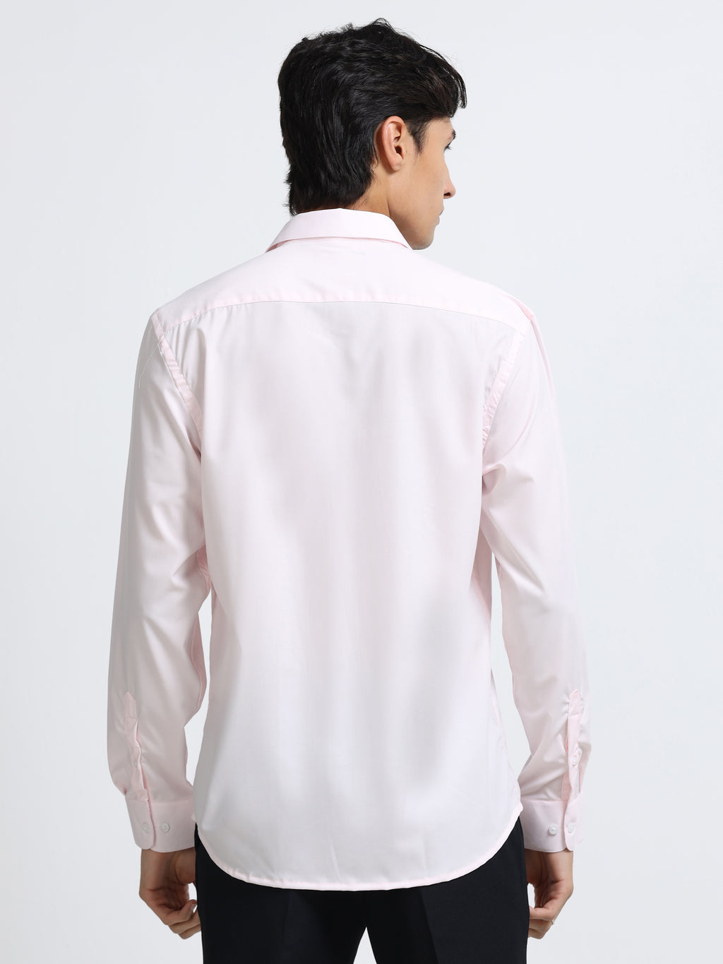 Morning Rose Cotton Satin Stretch Solid Shirt