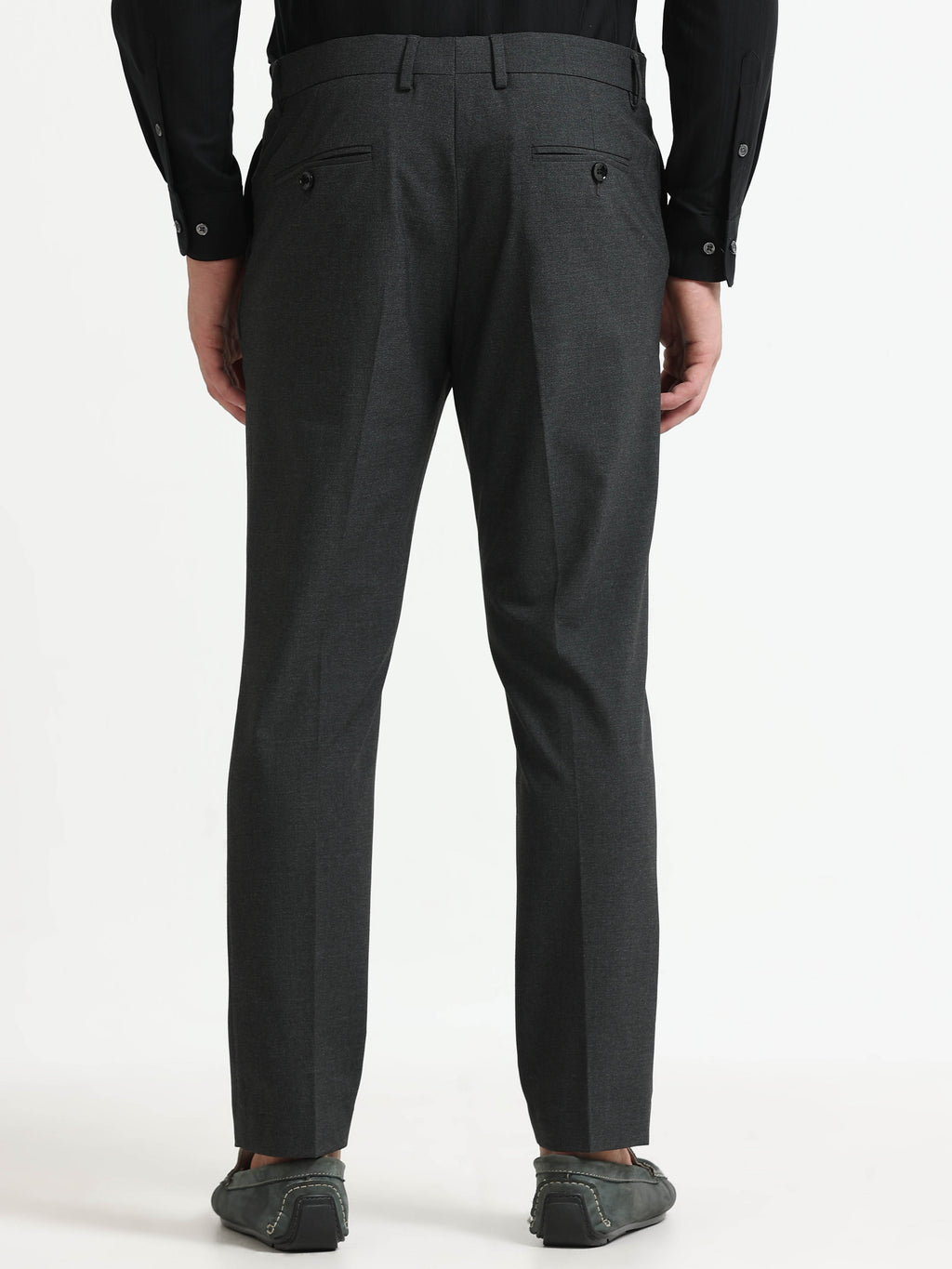 GREY 4 WAY STRETCH VISCOSE BLEND FORMAL PANT