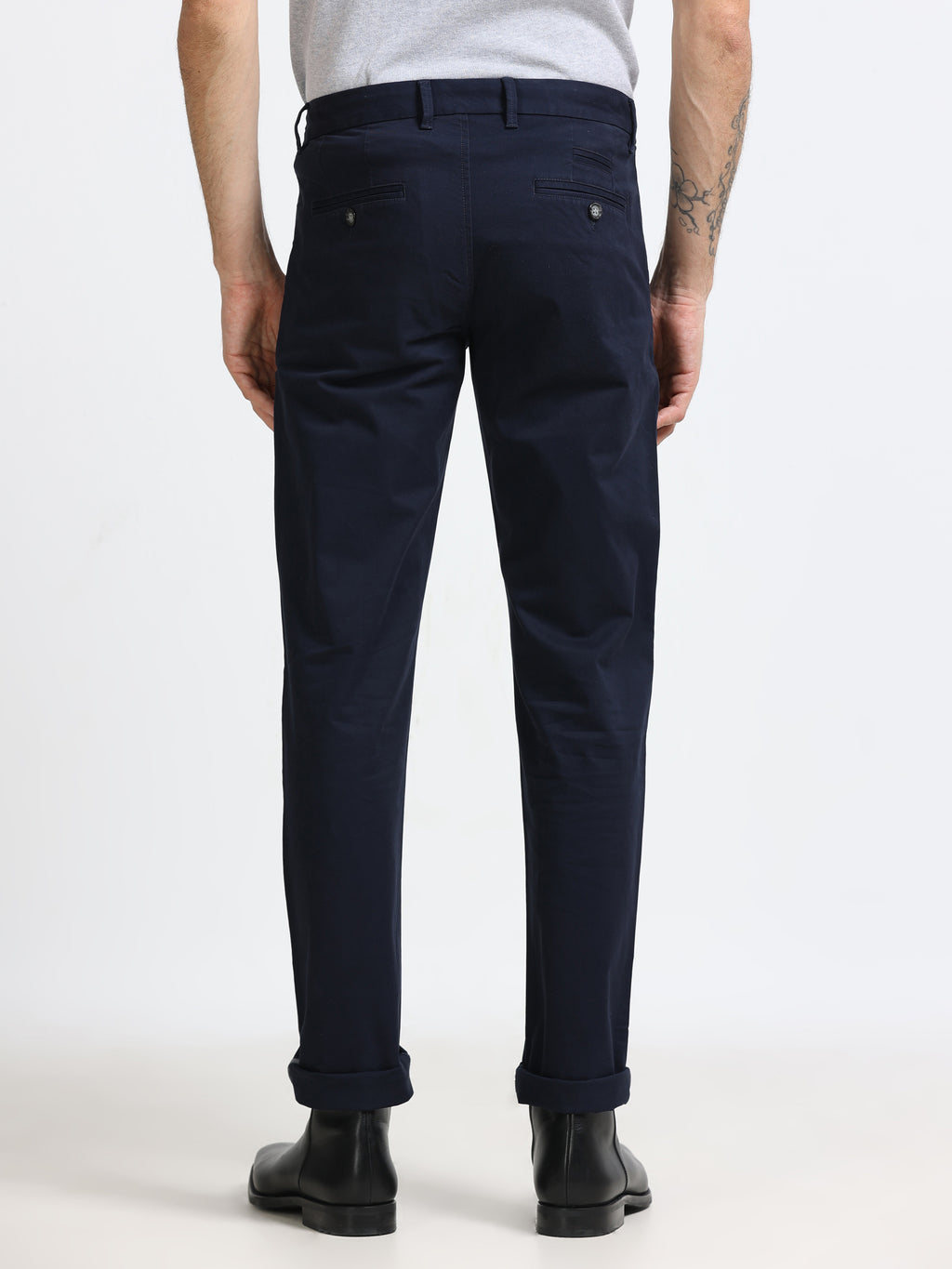DARK NAVY GAP TWILL STRETCH TROUSERS