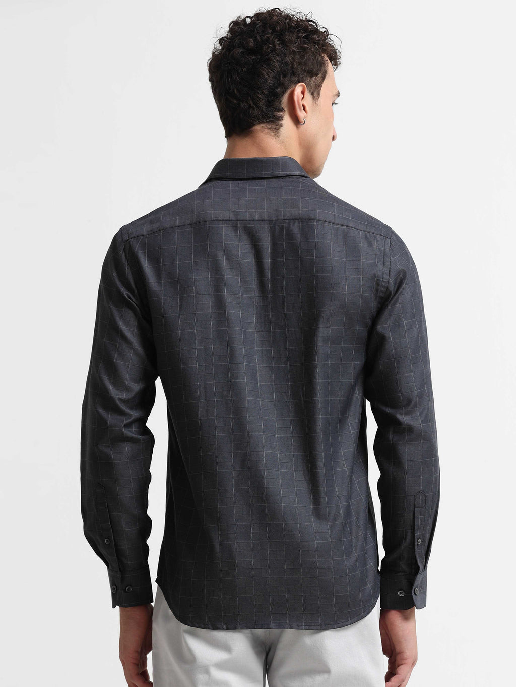 Iron Grey Diamond Matrix Jacquard Shirt