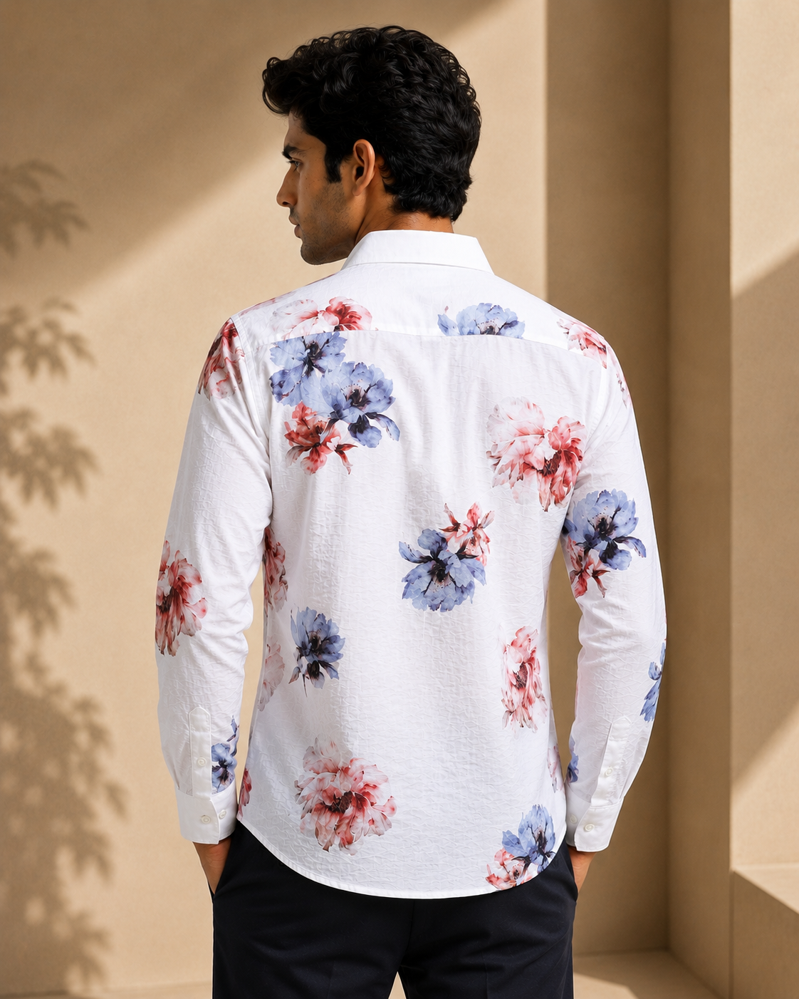 Ethereal Flora Cotton Crinkle Printed Shirt