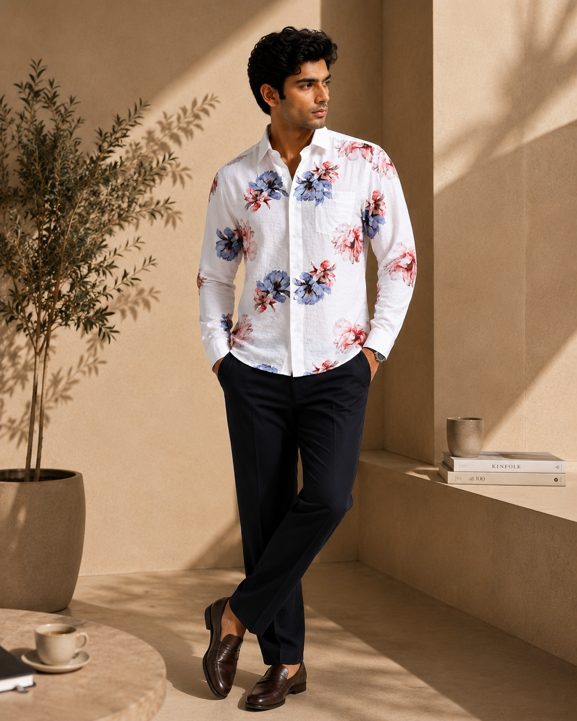 Ethereal Flora Cotton Crinkle Printed Shirt