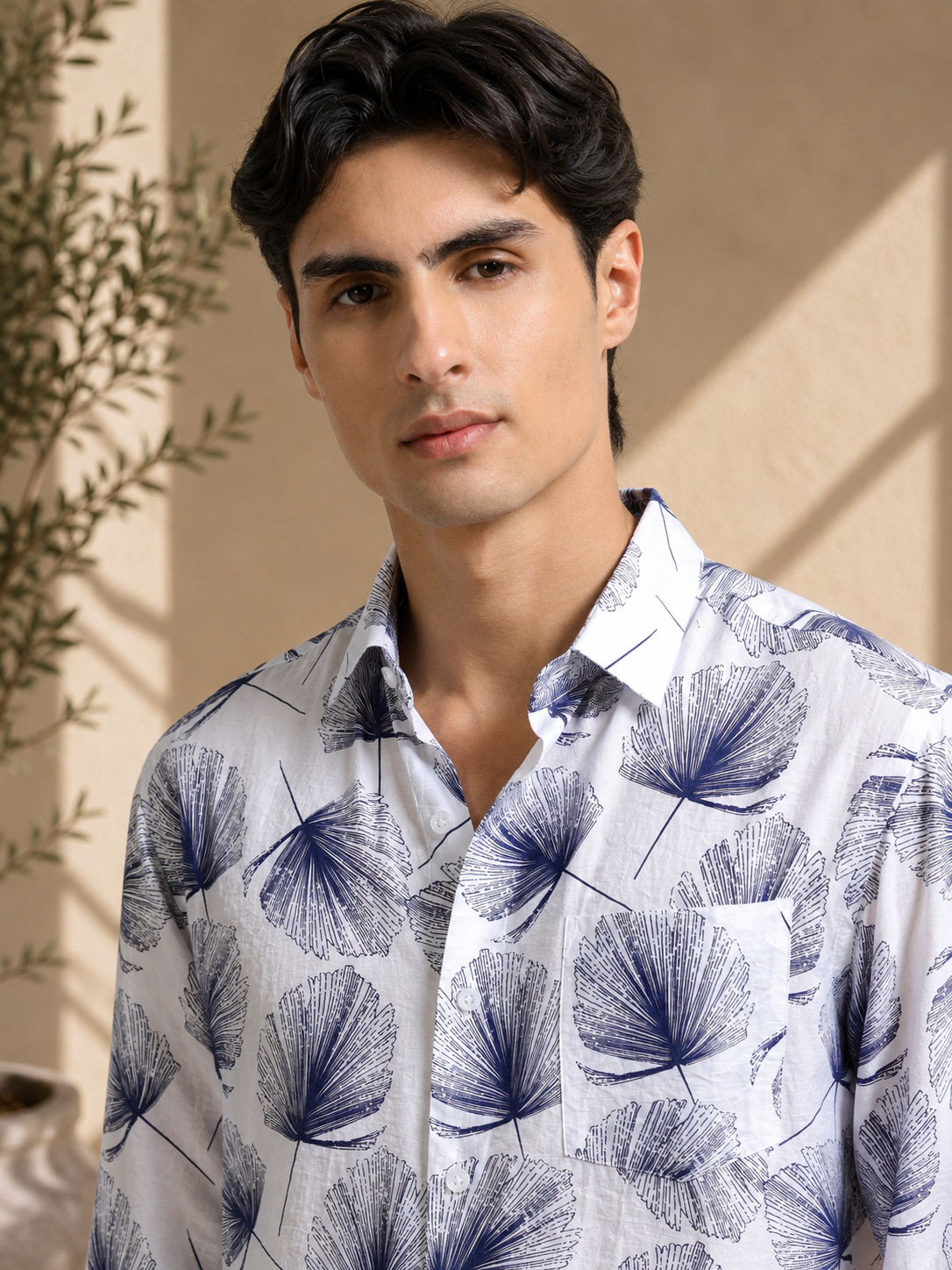 Lavender Mist Abstract Meridian Printed Shirt