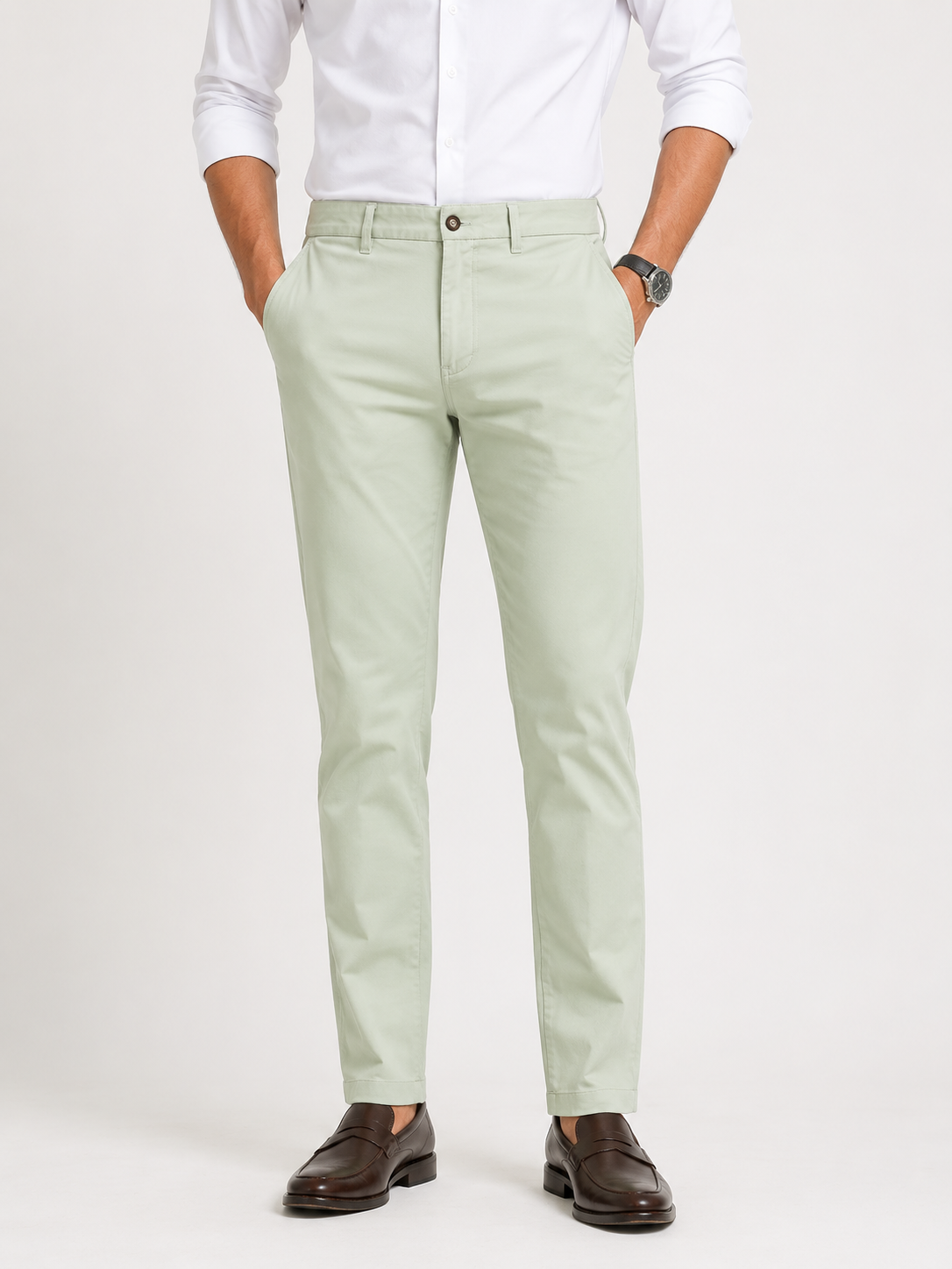 Pista Green Cotton Trouser