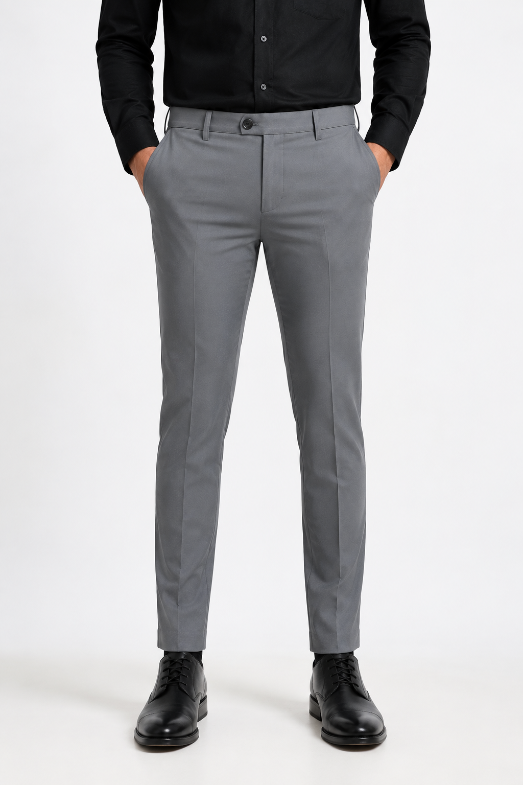 Elephant Grey 4-Way Stretch Formal Trouser