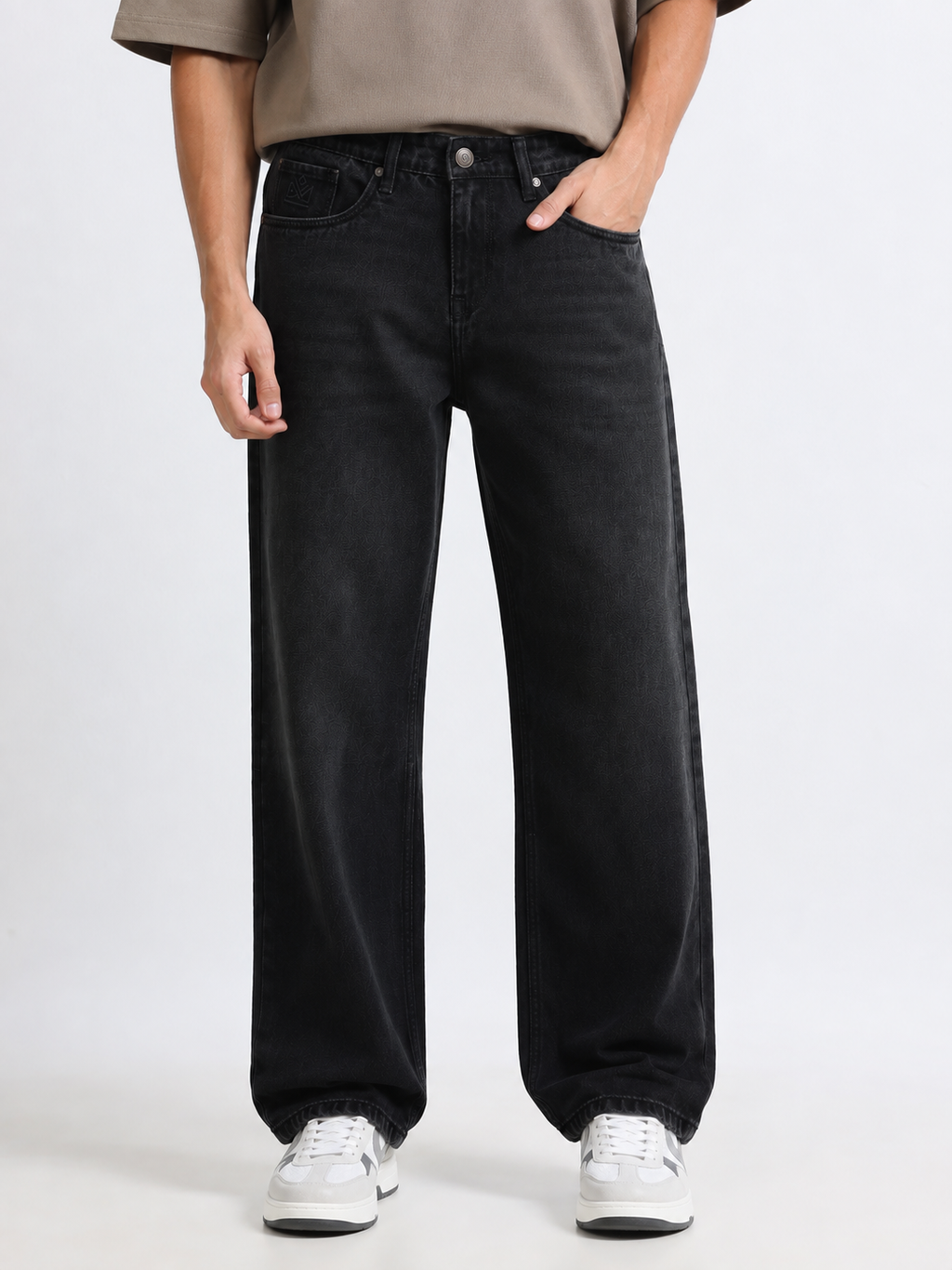 Charcoal Black Baggie Fit Denim