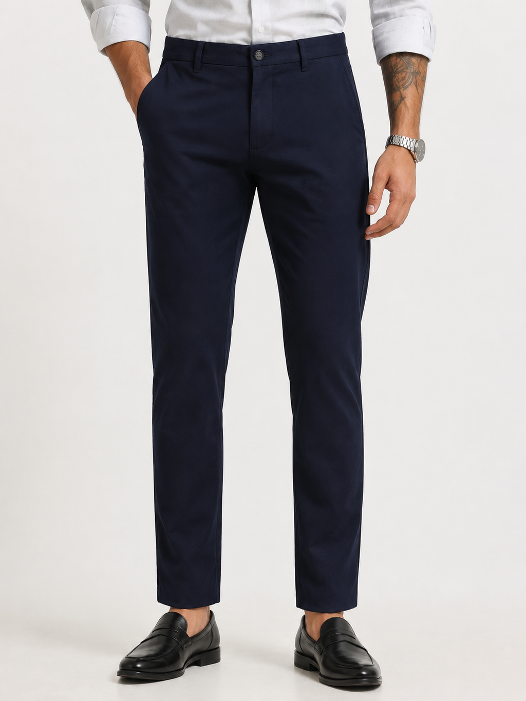 Navy Dobby Trouser