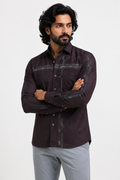 Espresso Checker Jacquard Shirt