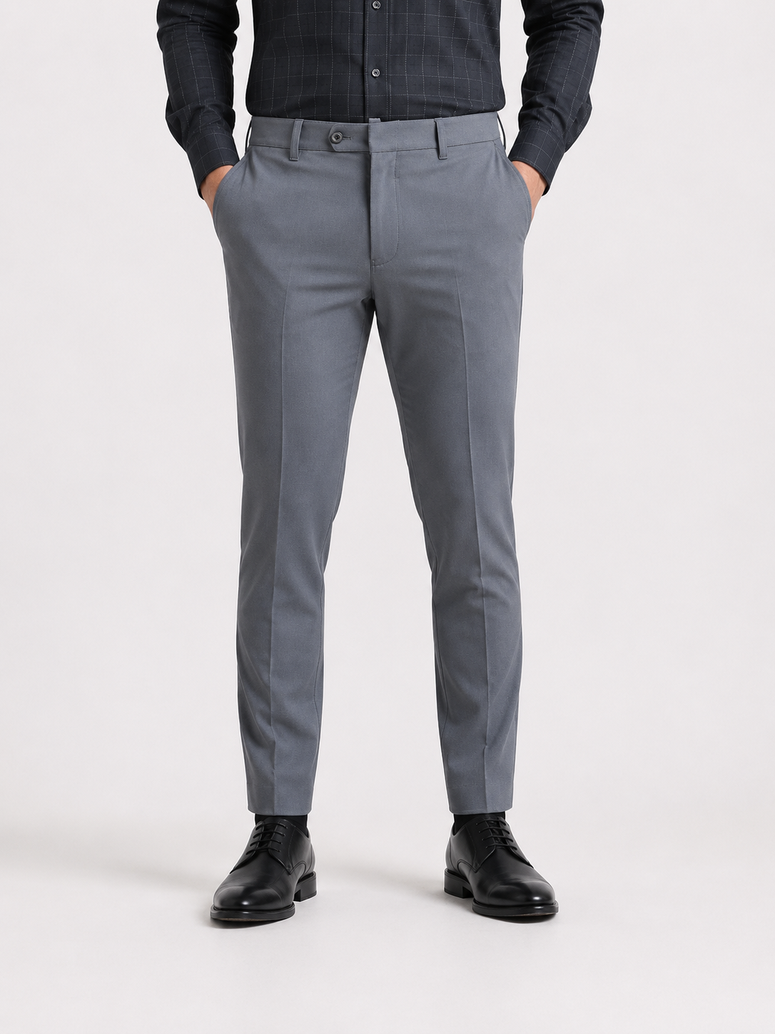 Slate Grey 4-Way Stretch Formal Trouser