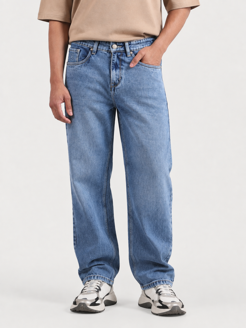 Stone Blue Baggie Fit Denim