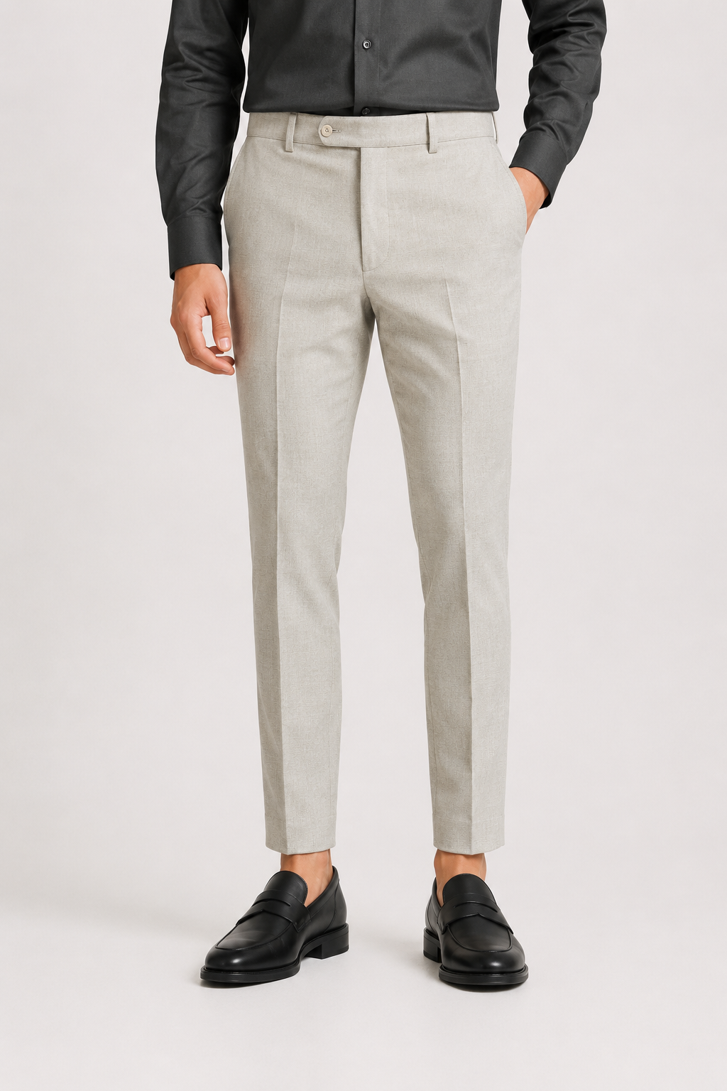 Light Grey 4-Way Stretch Formal Trouser