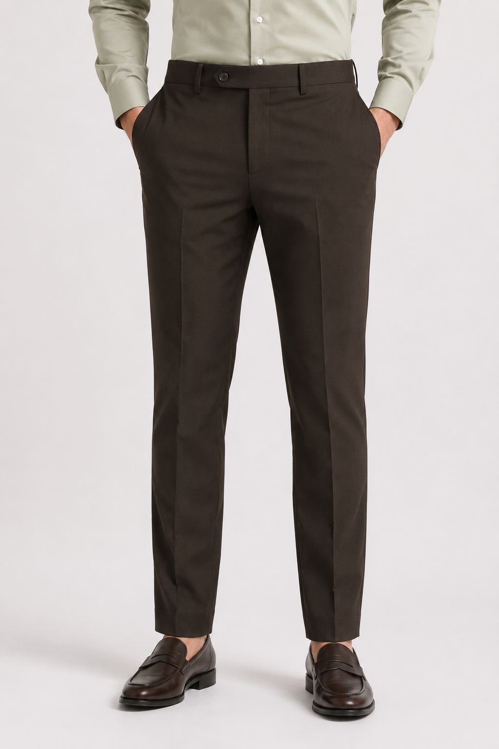 Coffee Brown 4-Way Stretch Formal Trouser