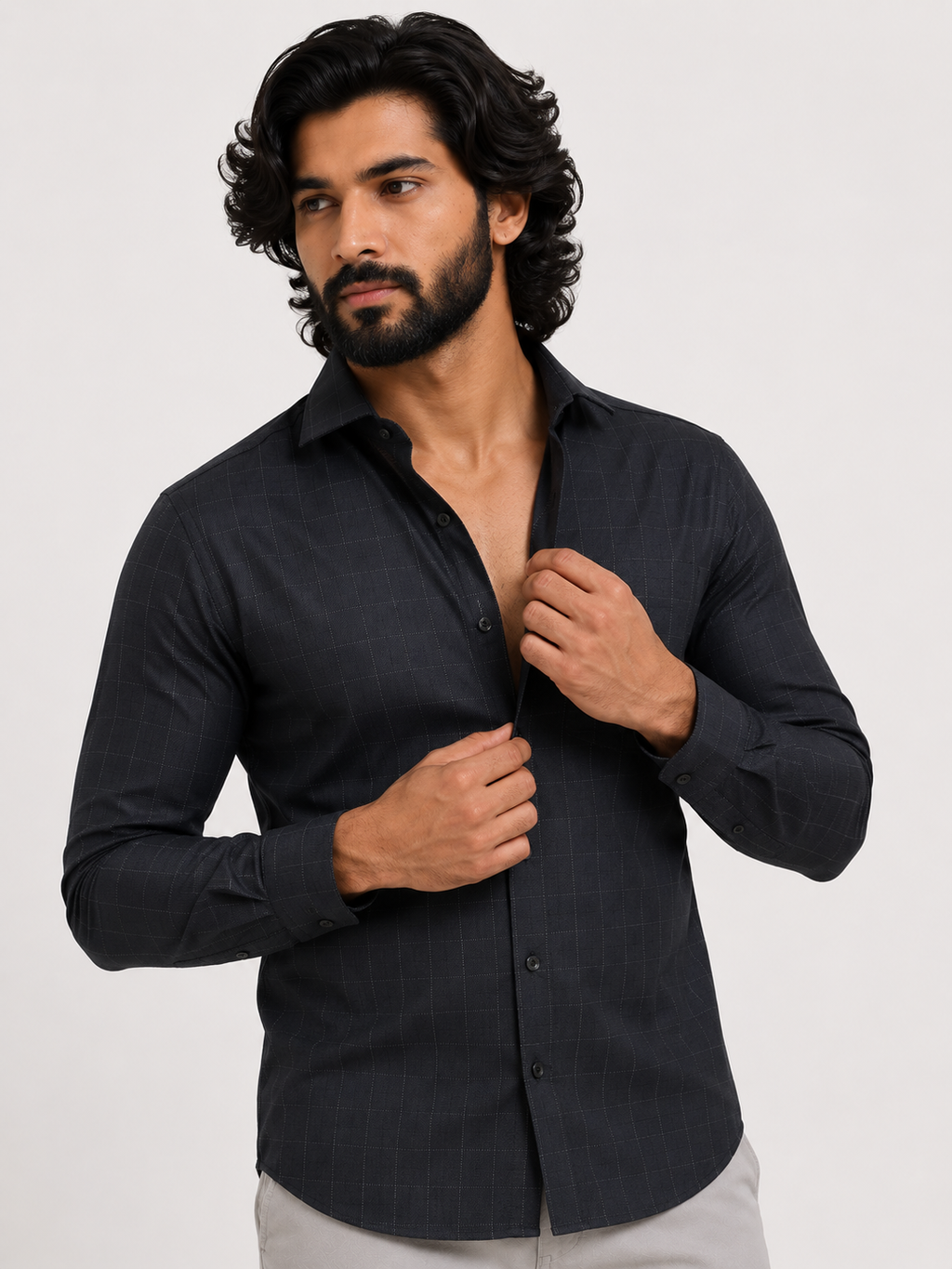 Iron Grey Jacquard Shirt
