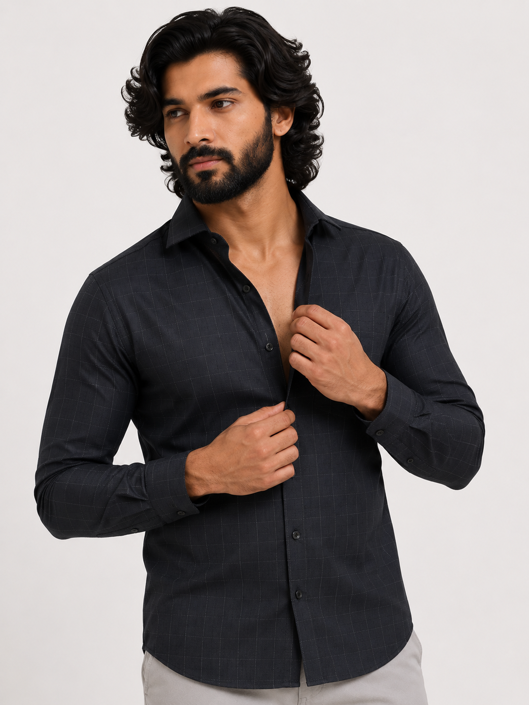 Iron Grey Jacquard Shirt