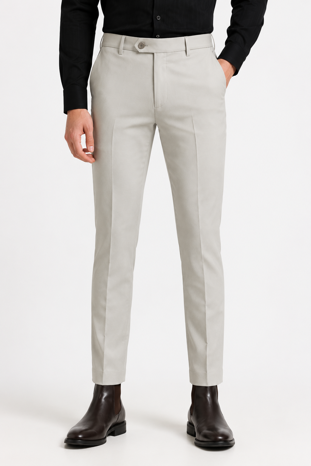 Smoke Grey 4-Way Stretch Formal Trouser