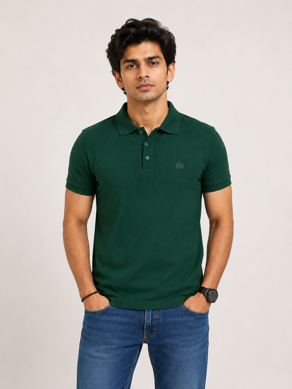 Forest Green Piqué Polo T-Shirt