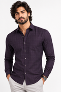 Aubergine Tectonic Jacquard Shirt