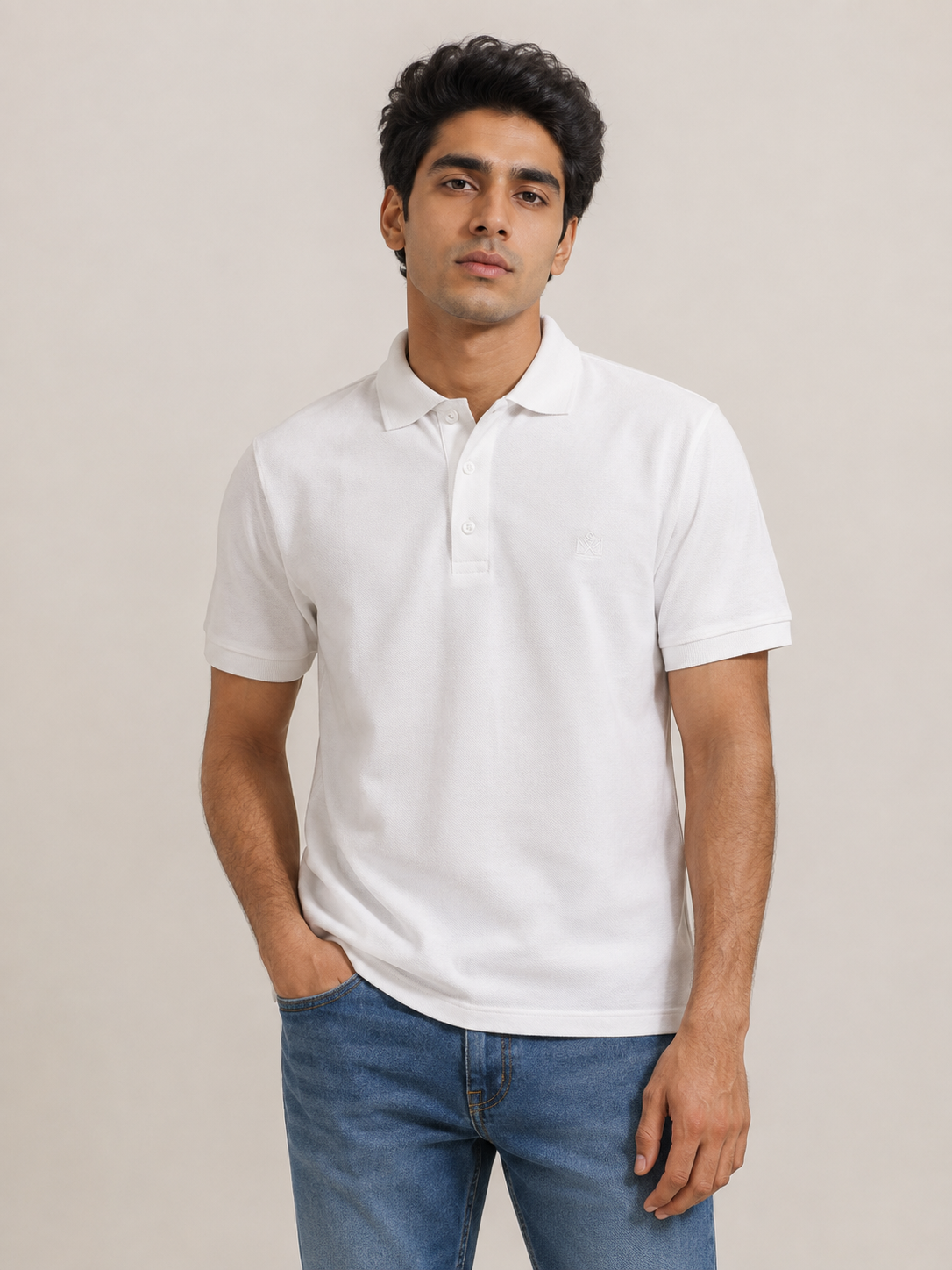 Premium White Piqué Polo T-Shirt