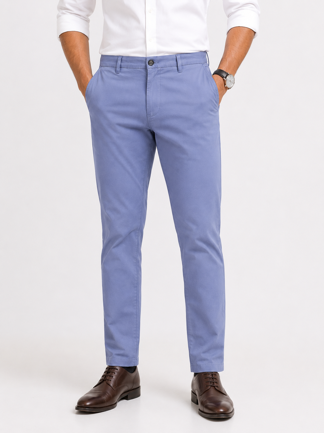 Airforce Blue Cotton Trousers