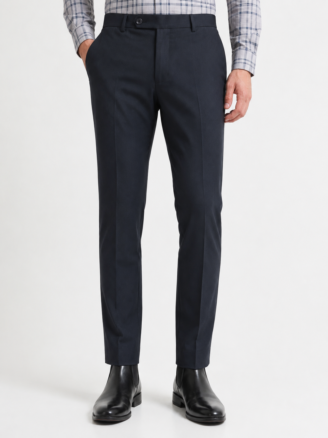 Dark Blue 4-Way Stretch Formal Trouser