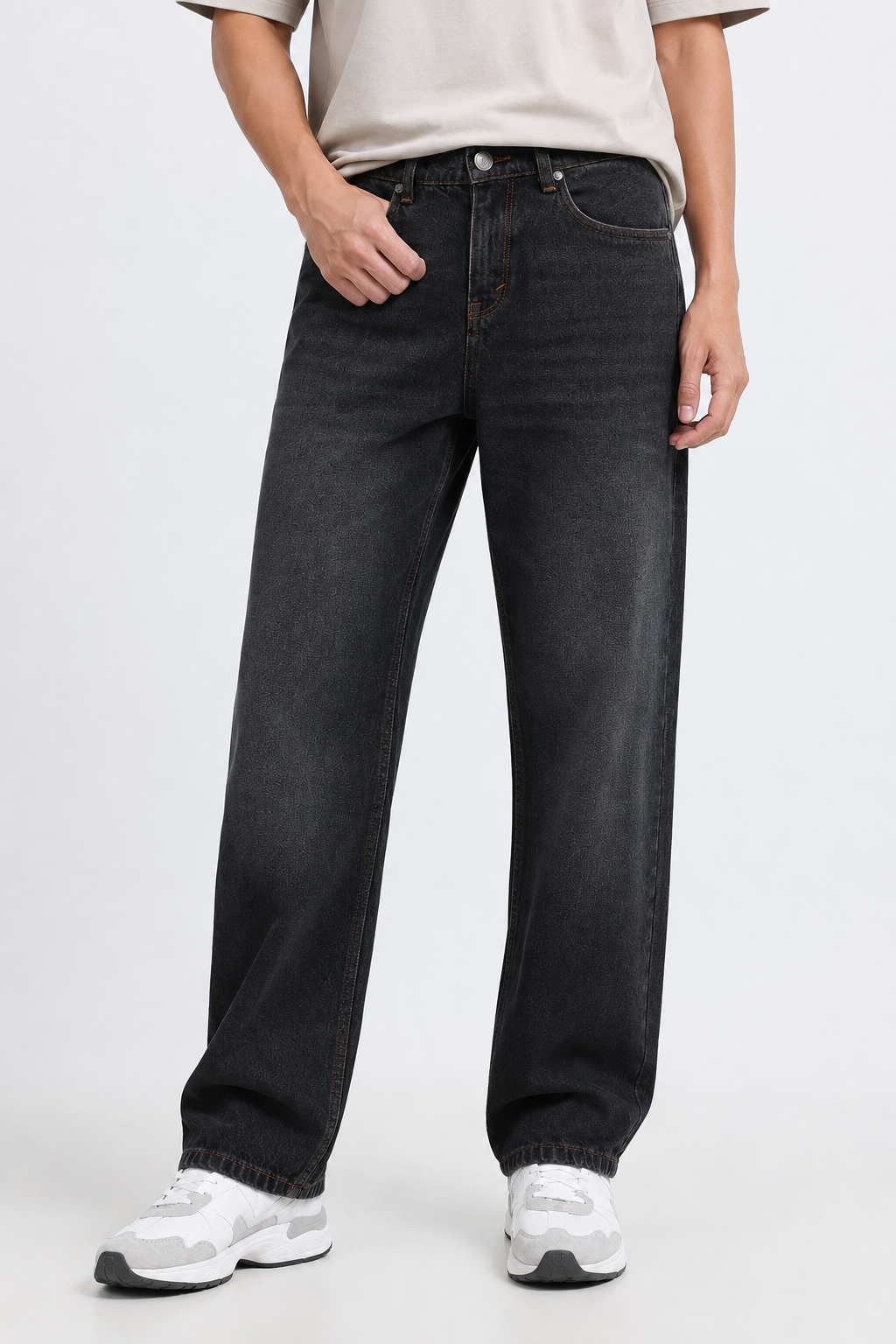 Faded Black Baggie Fit Denim