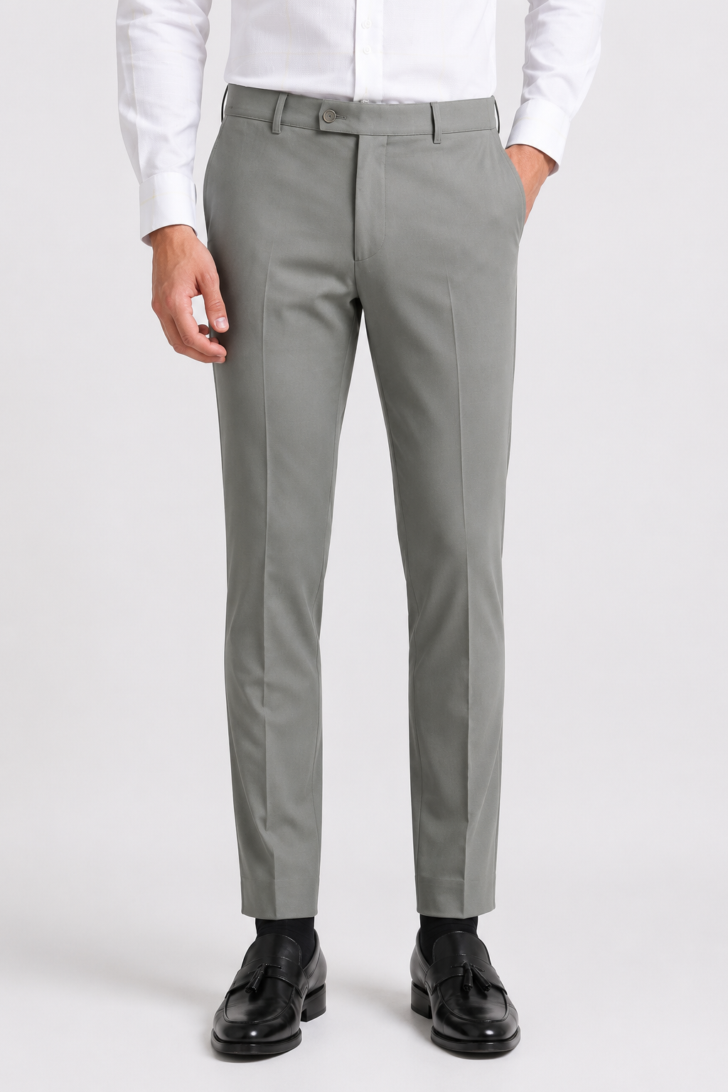 Warm Grey 4-Way Stretch Formal Trouser