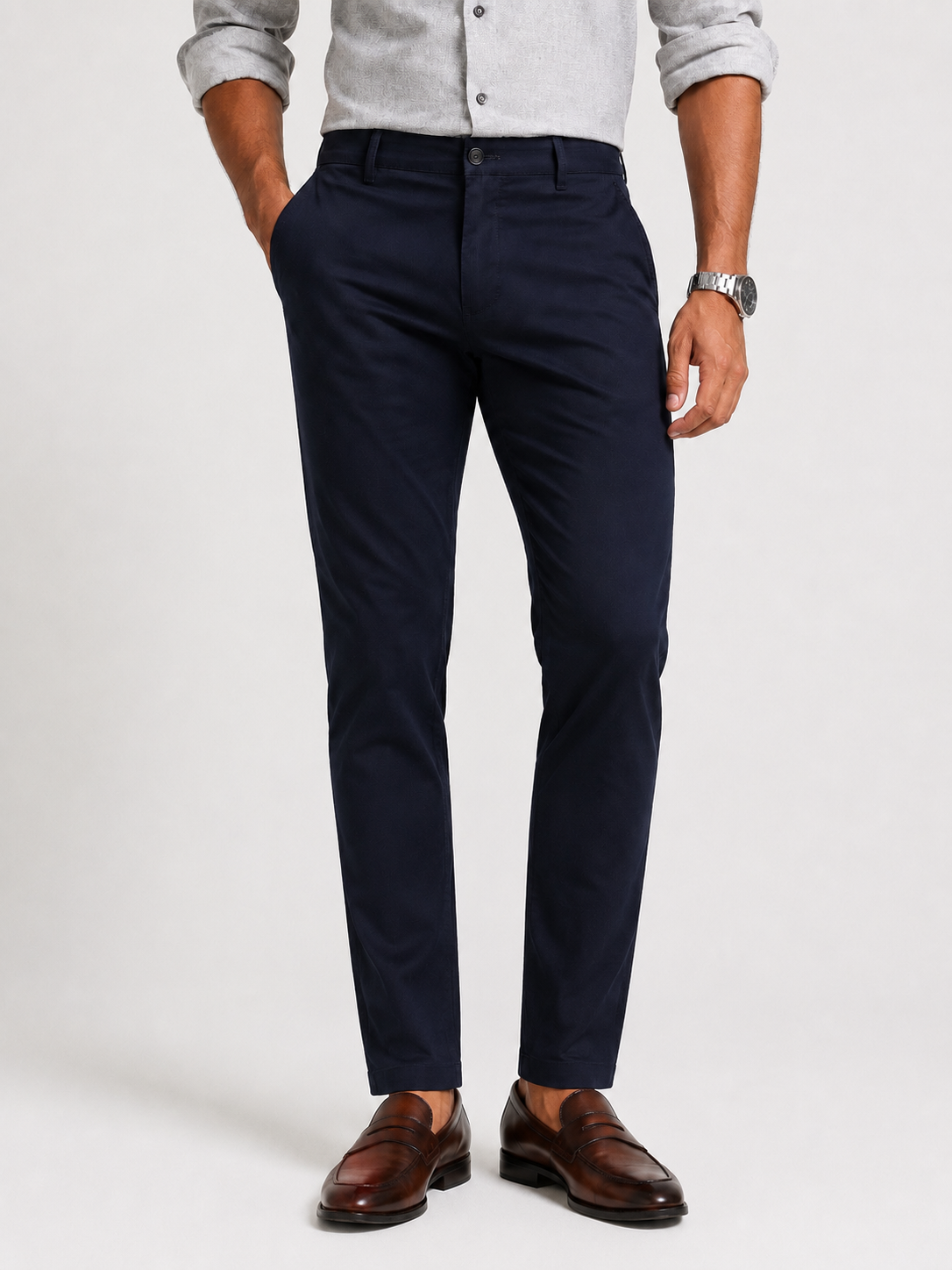 Dark Navy Gap Twill Trouser