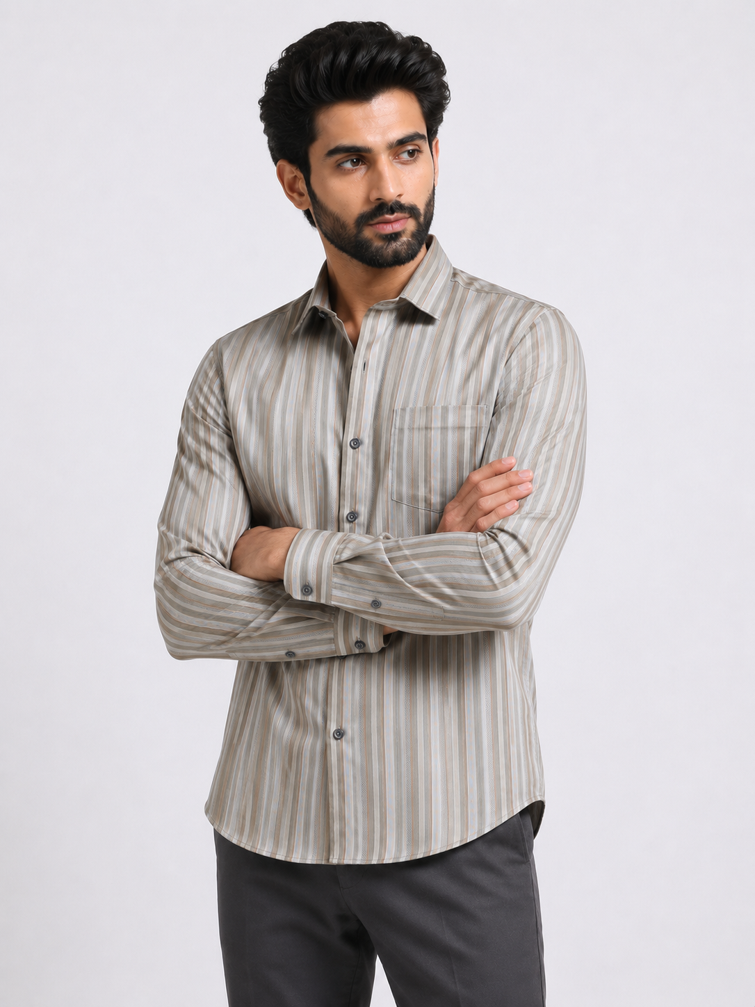 Sahara Stripe Jacquard Artisan Shirt