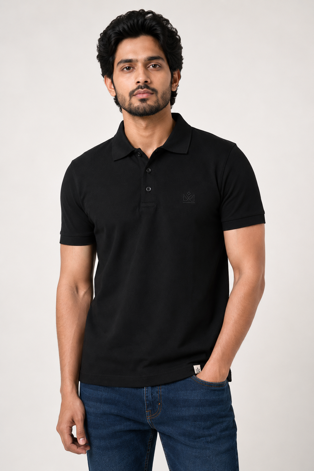 Premium Black Piqué Polo T-Shirt