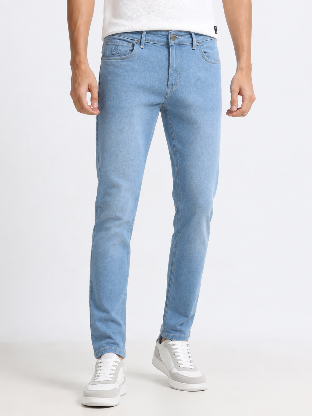Powder Blue Wash Slim Fit Denim