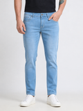 Sky Blue Washed Slim Fit Denim
